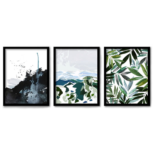 Natural Abstracts by Louise Robinson 3 Piece Framed Triptych 