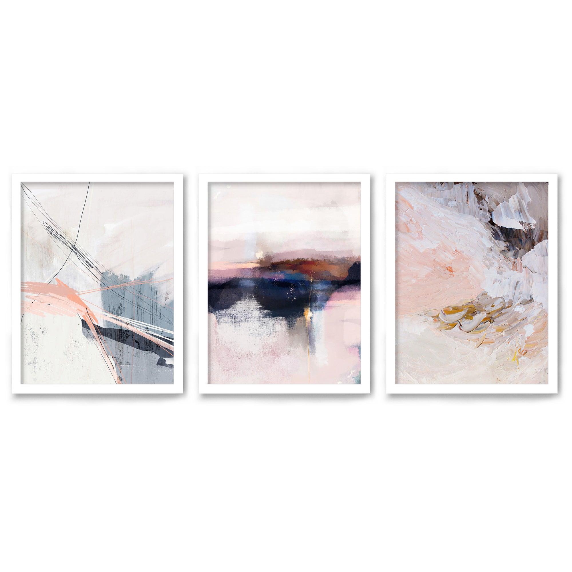 Smoky Blush by Louise Robinson 3 Piece Framed Triptych 