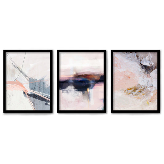 Smoky Blush by Louise Robinson 3 Piece Framed Triptych 