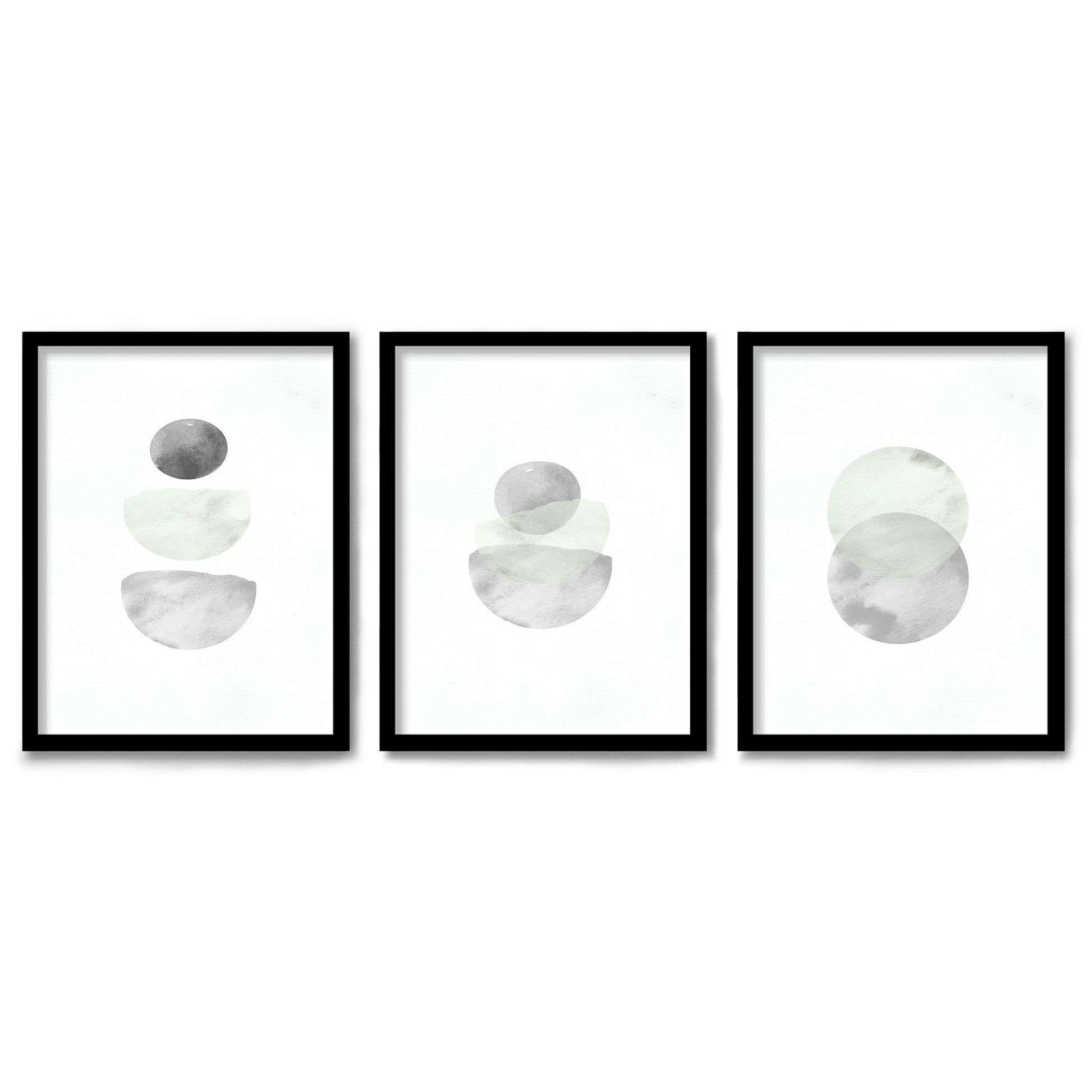 Retro Geo in Stone by Tanya Shumkina 3 Piece Framed Triptych 