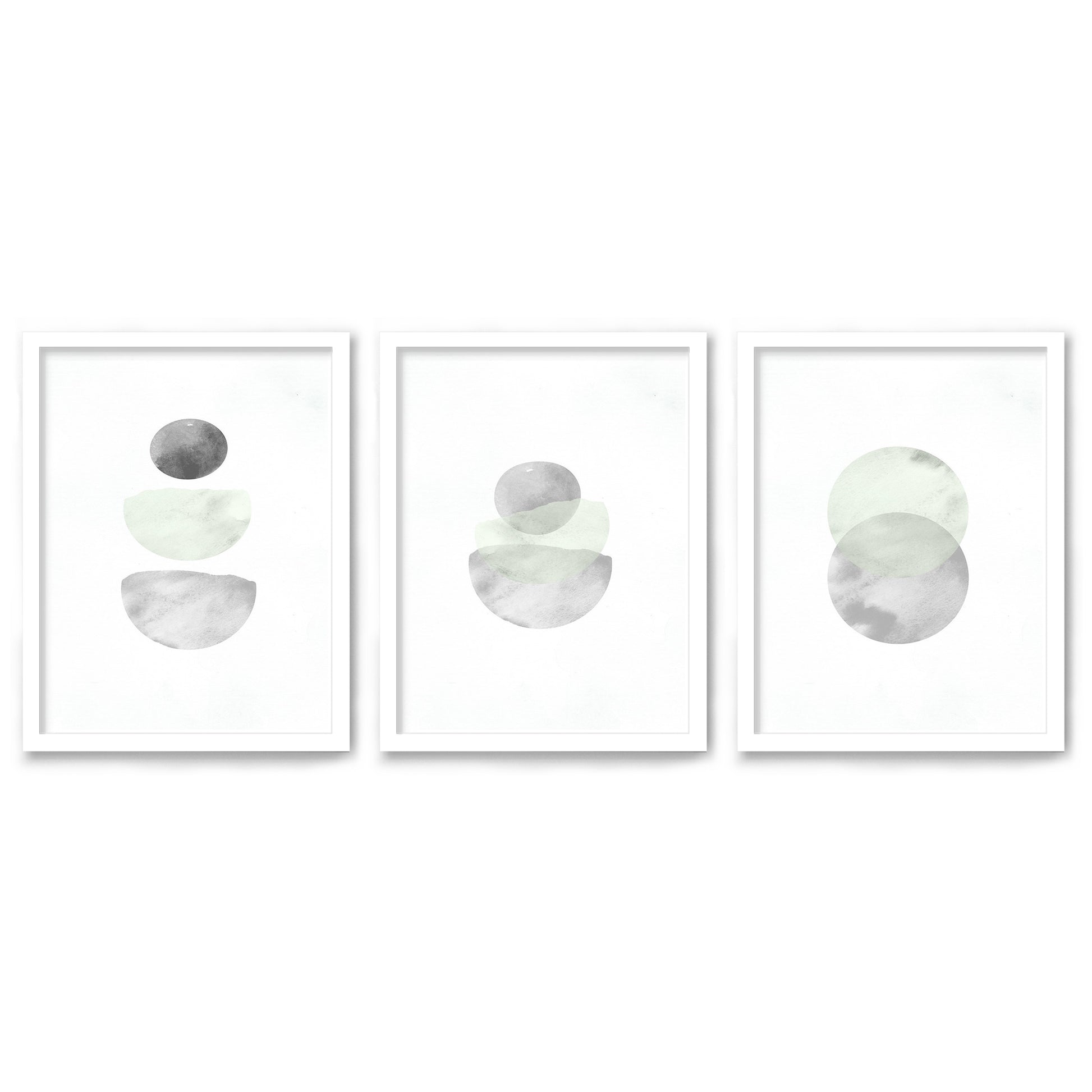 Retro Geo in Stone by Tanya Shumkina - 3 Piece Framed Triptych Wall Art Set - Americanflat