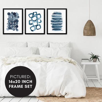 Watercolor Shapes by Lisa Nohren - 3 Piece Framed Triptych Wall Art Set - Americanflat