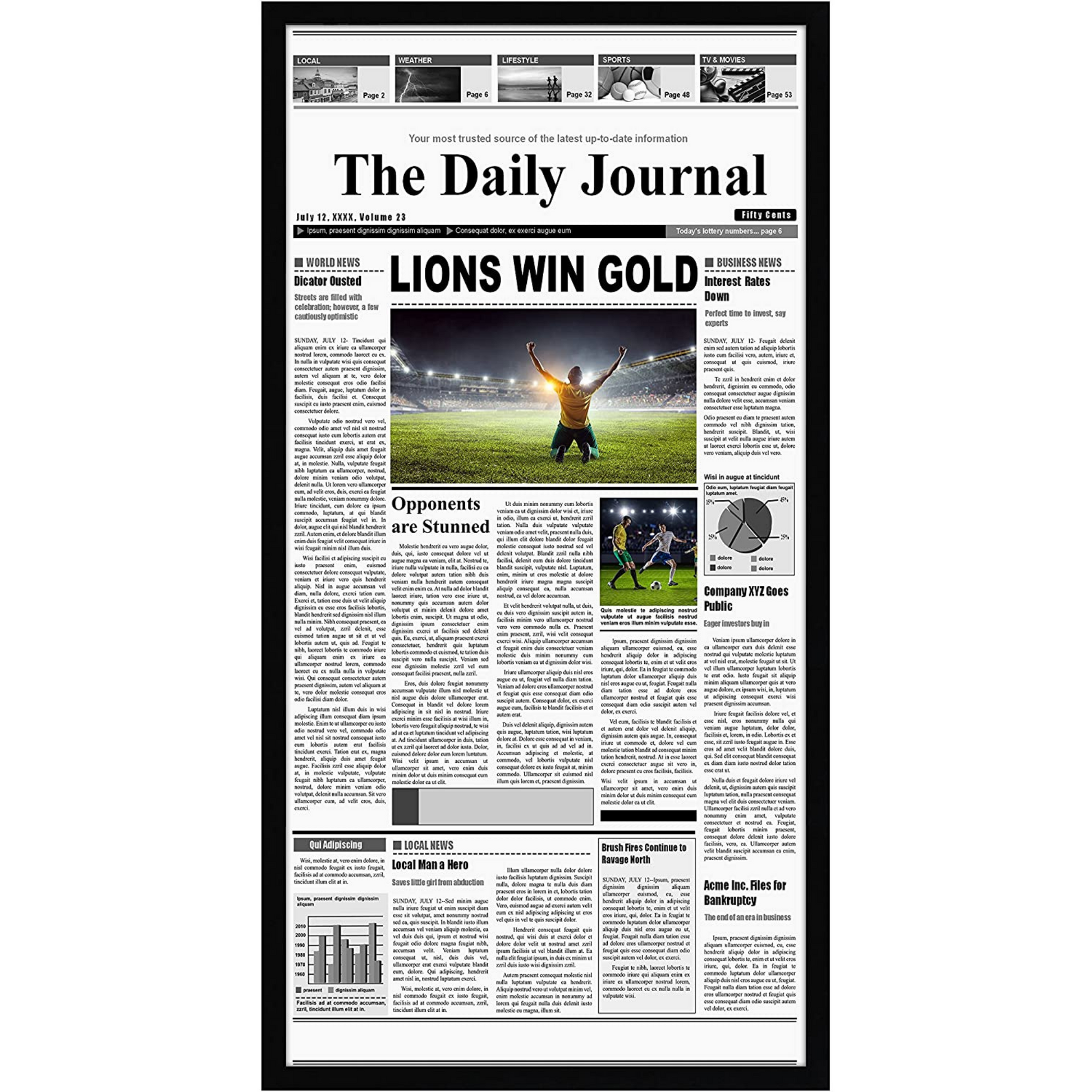 11" x 22" Newspaper Frame - Americanflat