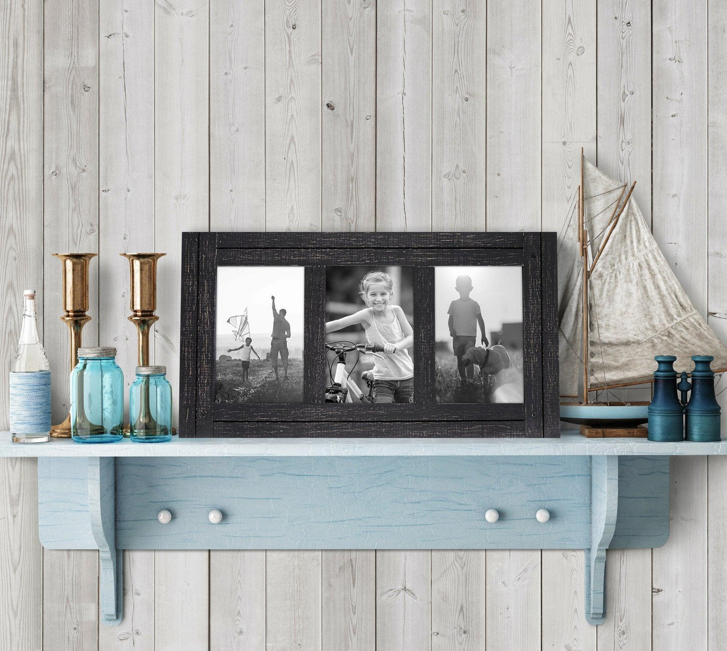 Rustic Picture Frame with Textured Wood | Choose Size and Color