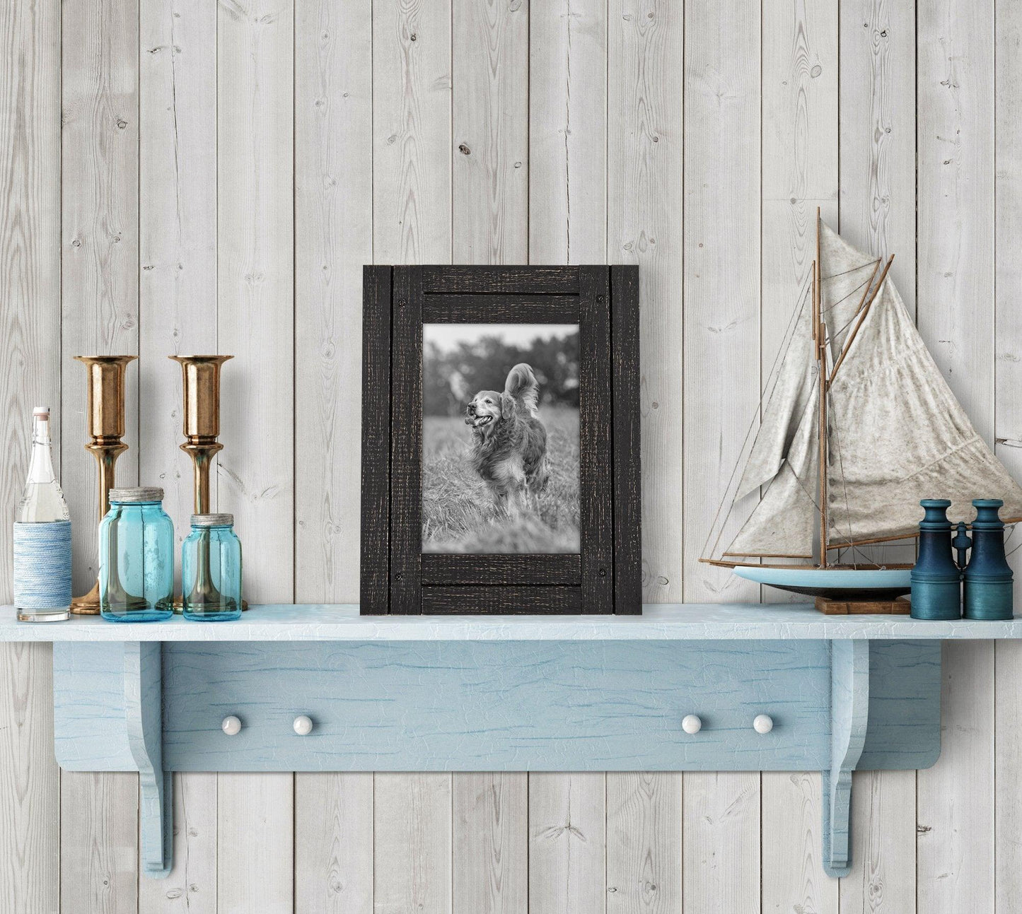 Rustic Picture Frame with Textured Wood | Choose Size and Color