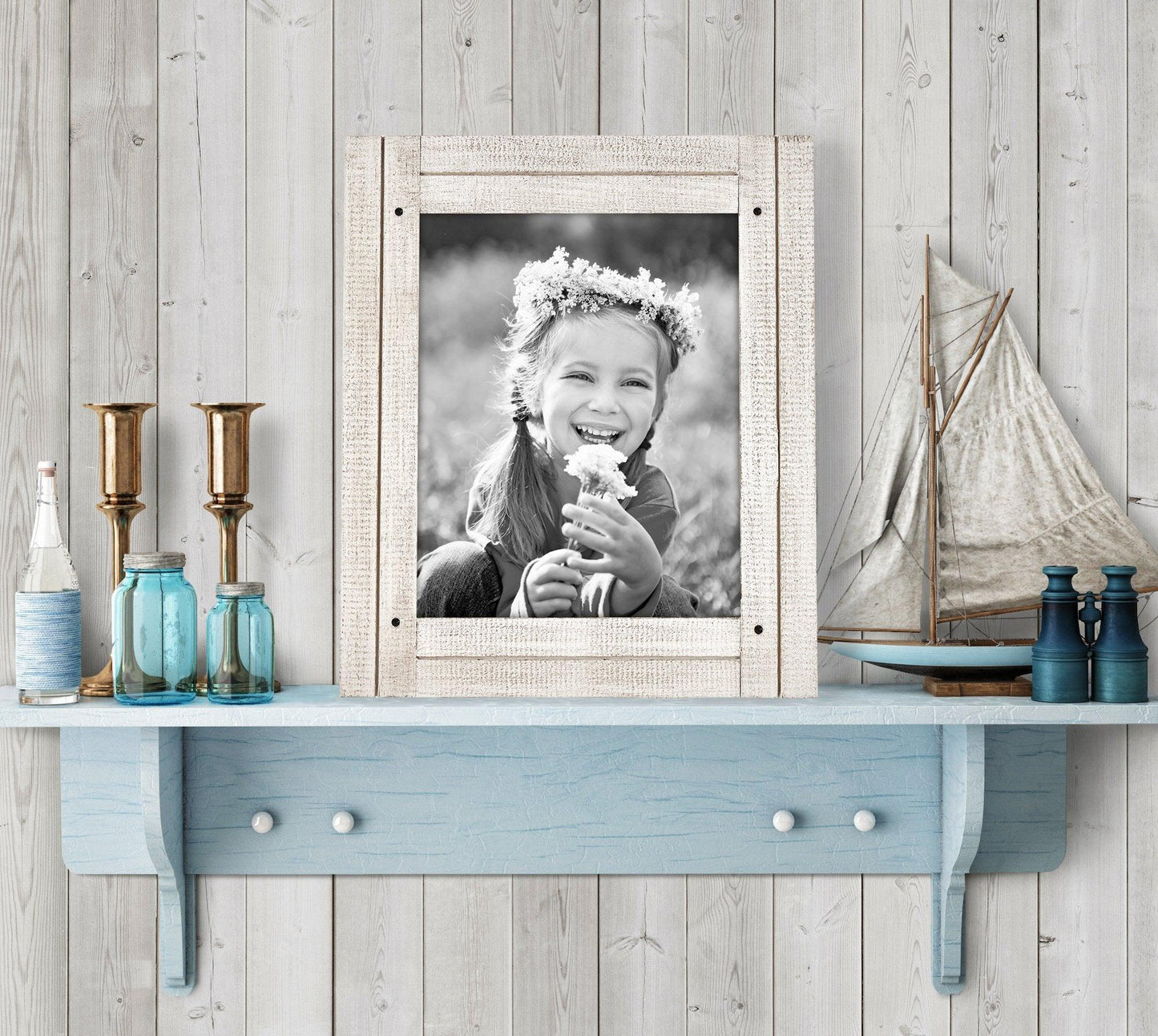 Rustic Picture Frame with Textured Wood | Choose Size and Color