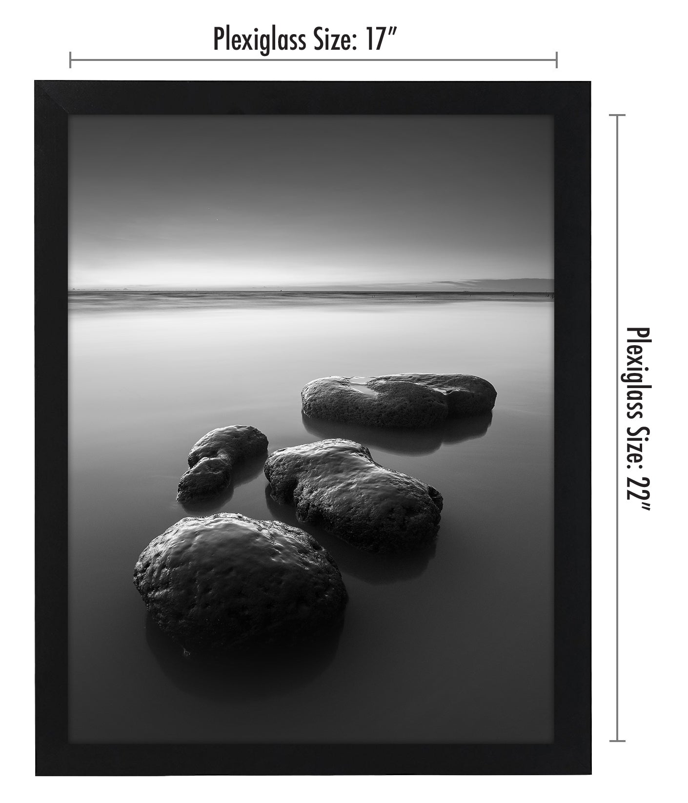 17x22 in Black - Horizontal and Vertical Formats for Wall with Included Hanging Hardware - Poster Frame