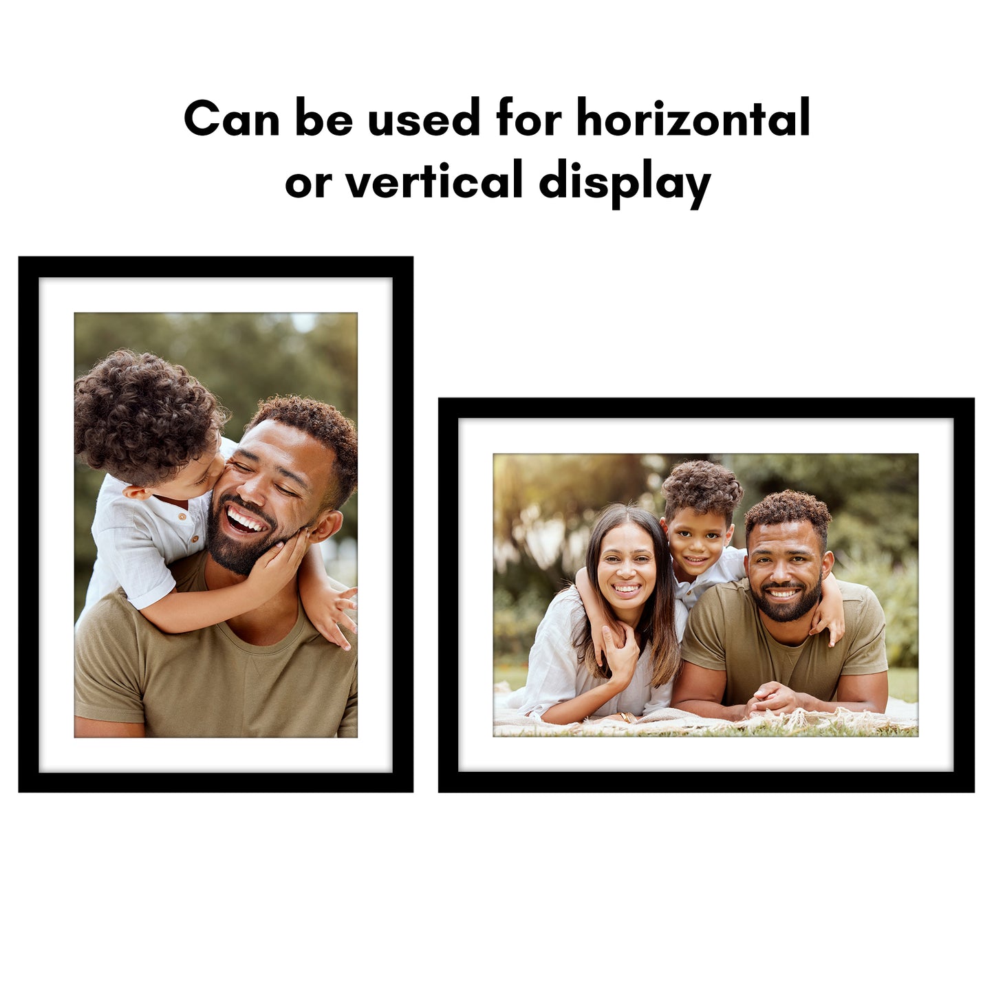 Black Poster Frame with Mat | Plexiglass Cover | Choose Size