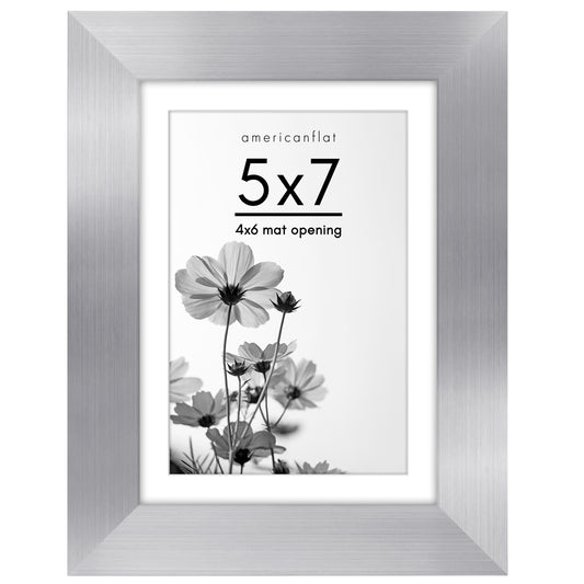 Wide Frame Picture Frame with Mat | Choose Size and Color