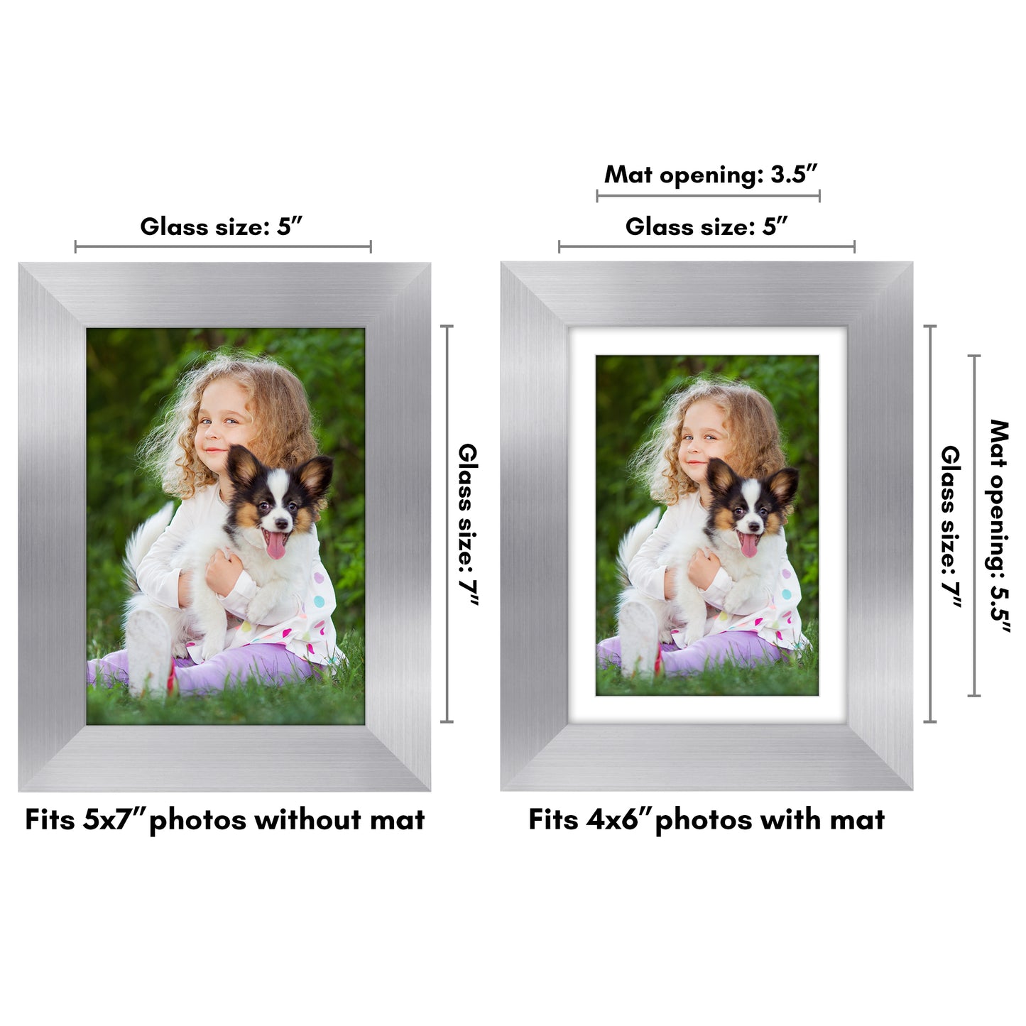 Wide Frame Picture Frame with Mat | Choose Size and Color