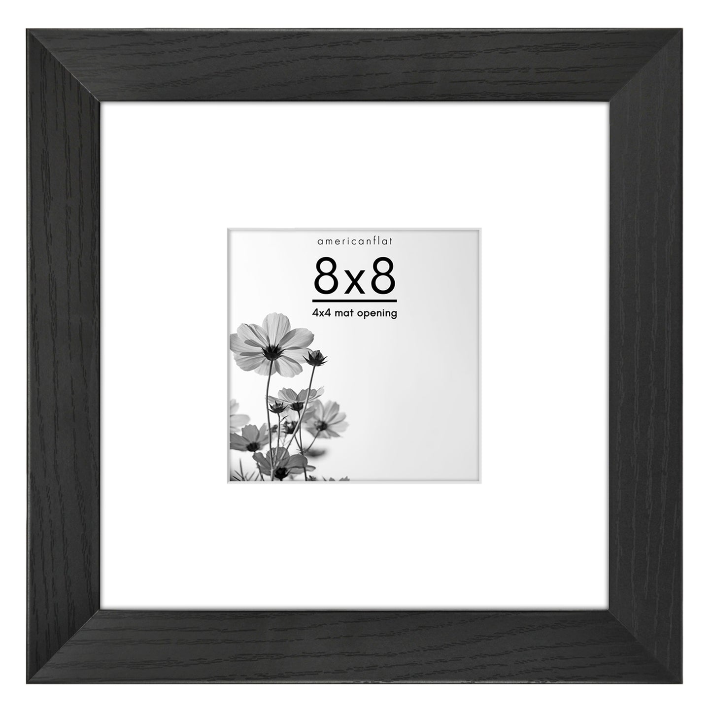 Wide Frame Picture Frame with Mat | Choose Size and Color