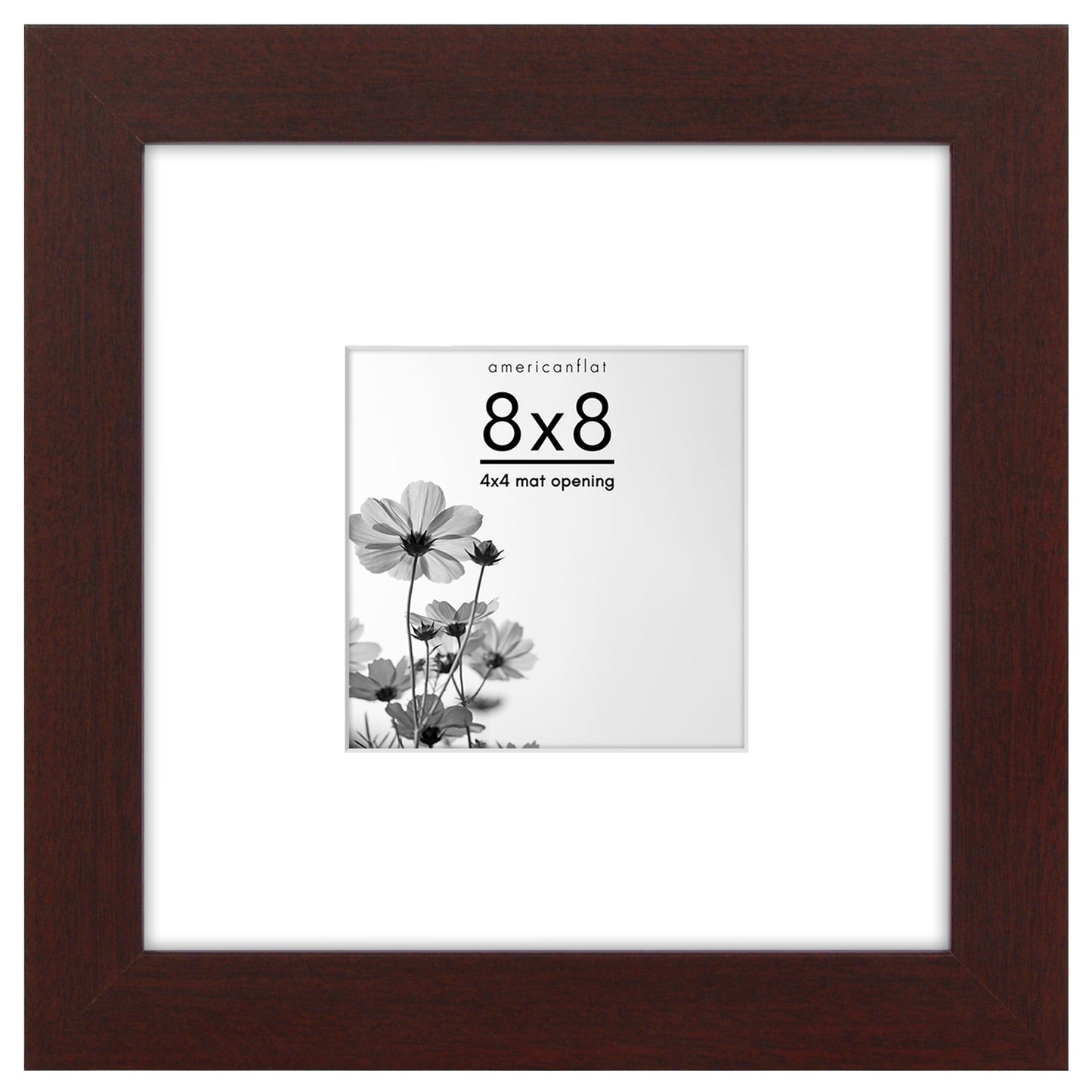 Wide Frame Picture Frame with Mat | Choose Size and Color