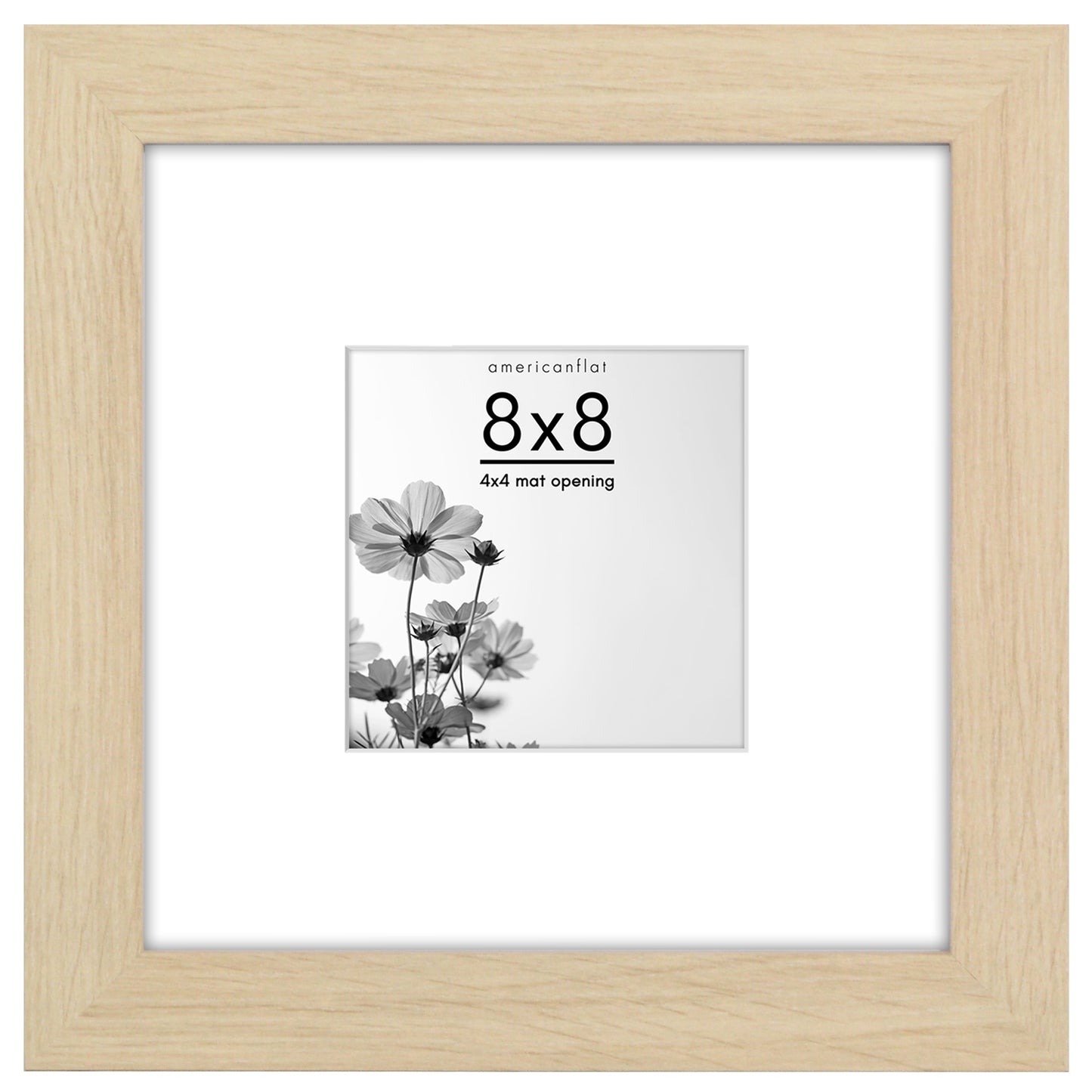 Wide Frame Picture Frame with Mat | Choose Size and Color