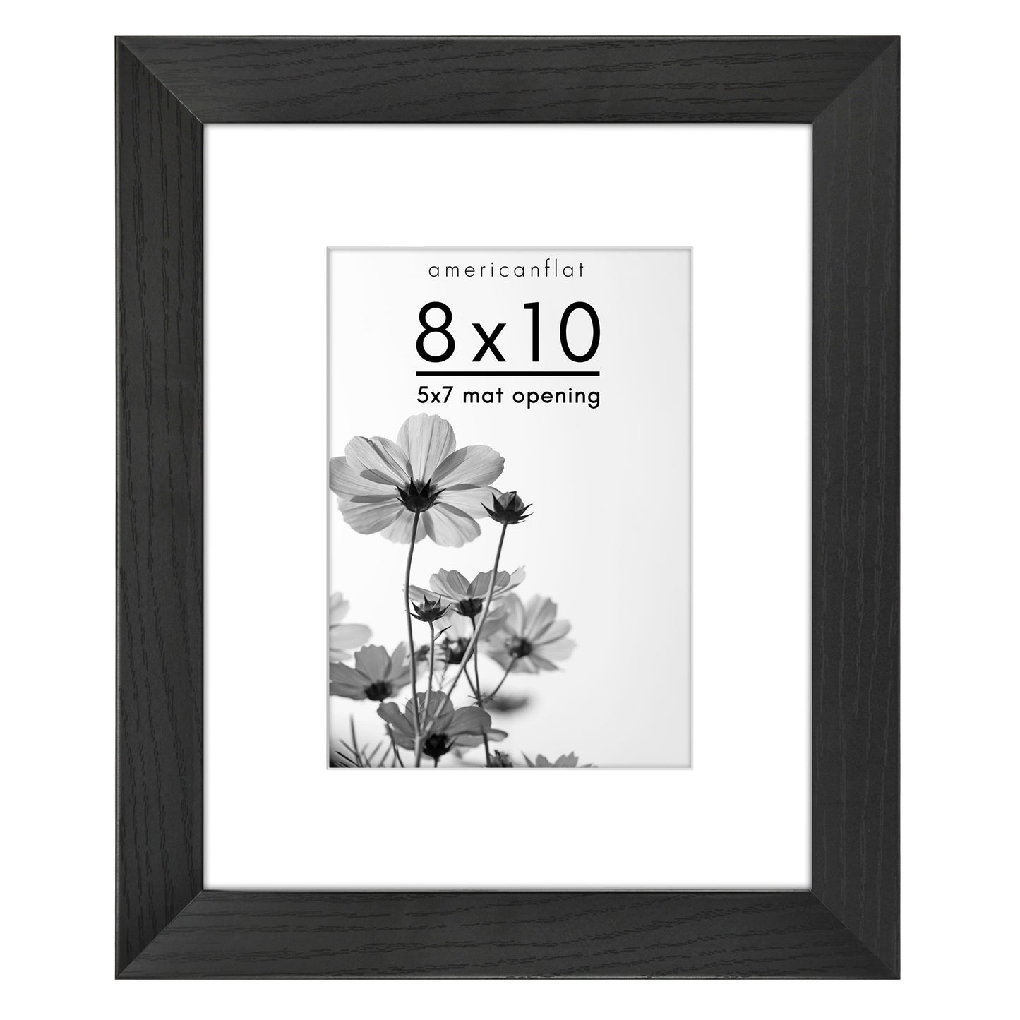 Wide Frame Picture Frame with Mat | Choose Size and Color