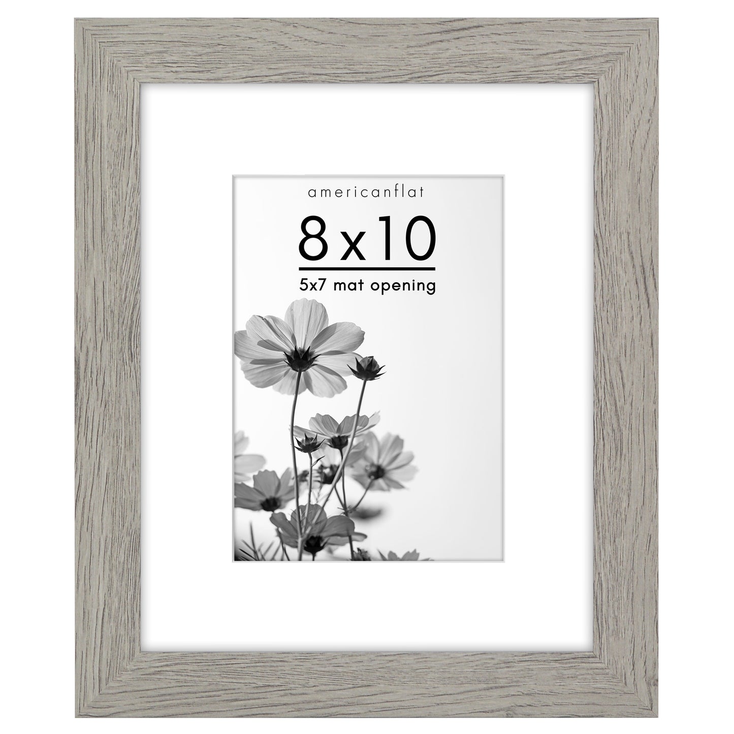 Wide Frame Picture Frame with Mat | Choose Size and Color