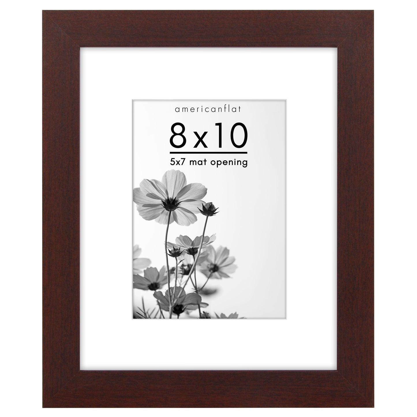 Wide Frame Picture Frame with Mat | Choose Size and Color