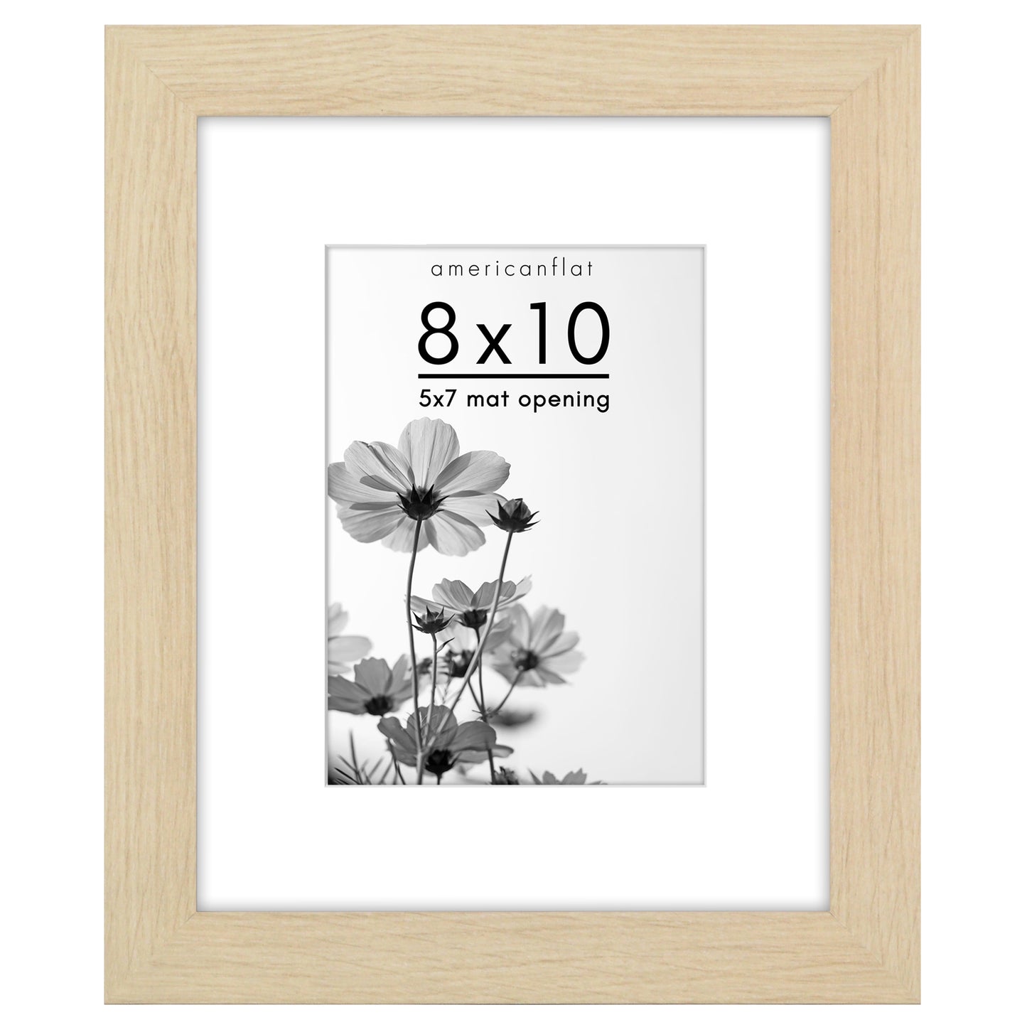 Wide Frame Picture Frame with Mat | Choose Size and Color