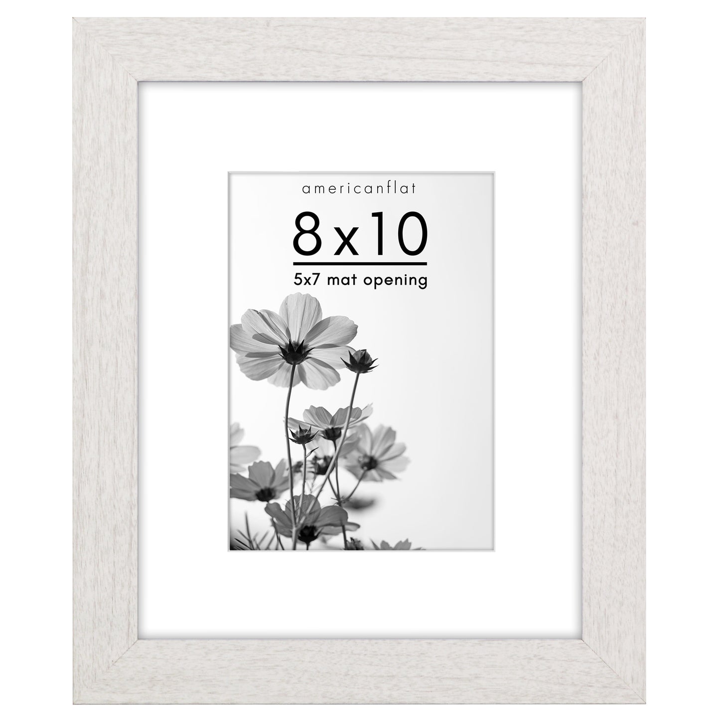 Wide Frame Picture Frame with Mat | Choose Size and Color