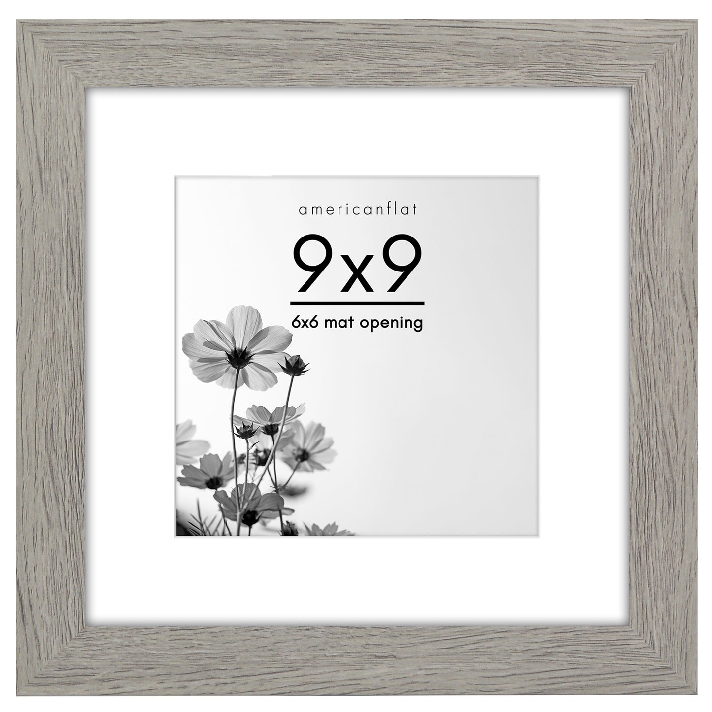 Wide Frame Picture Frame with Mat | Choose Size and Color