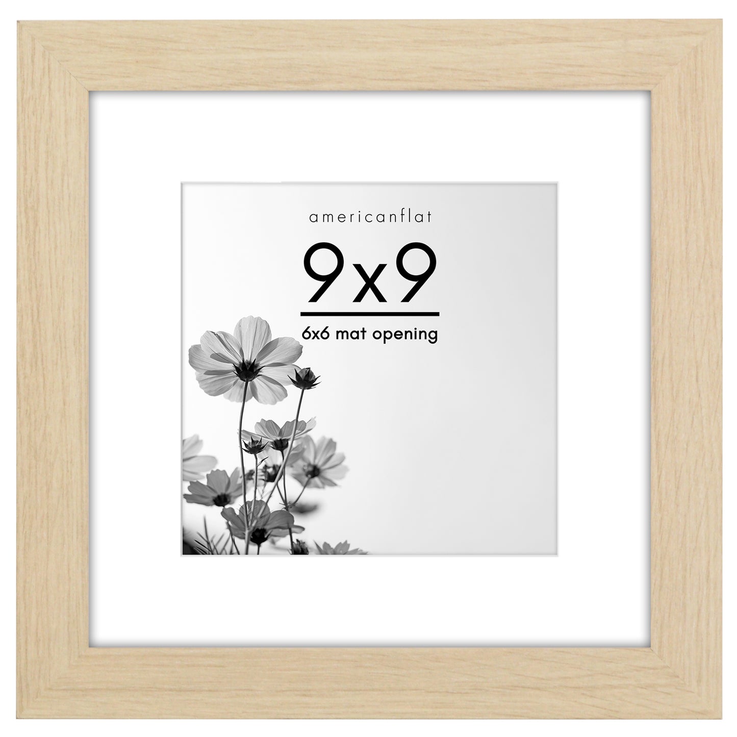 Wide Frame Picture Frame with Mat | Choose Size and Color