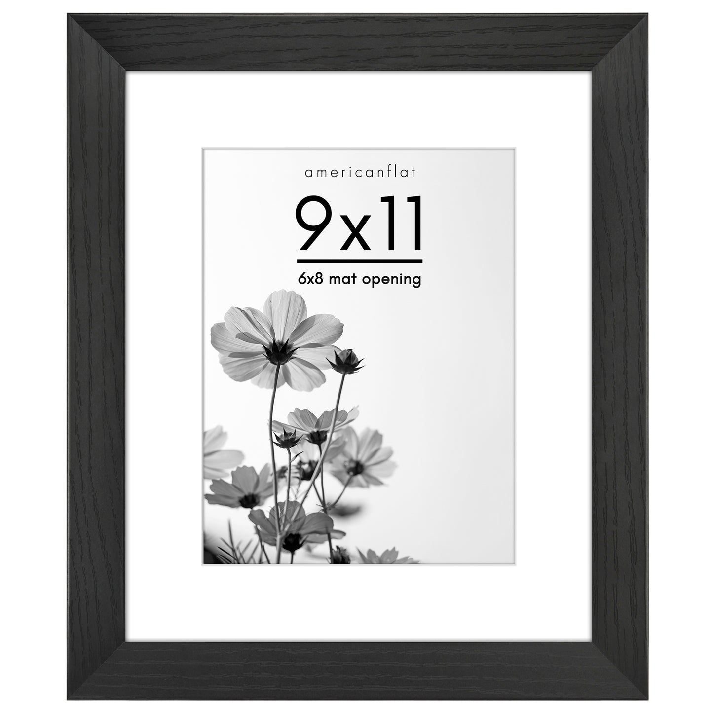 Wide Frame Picture Frame with Mat | Choose Size and Color