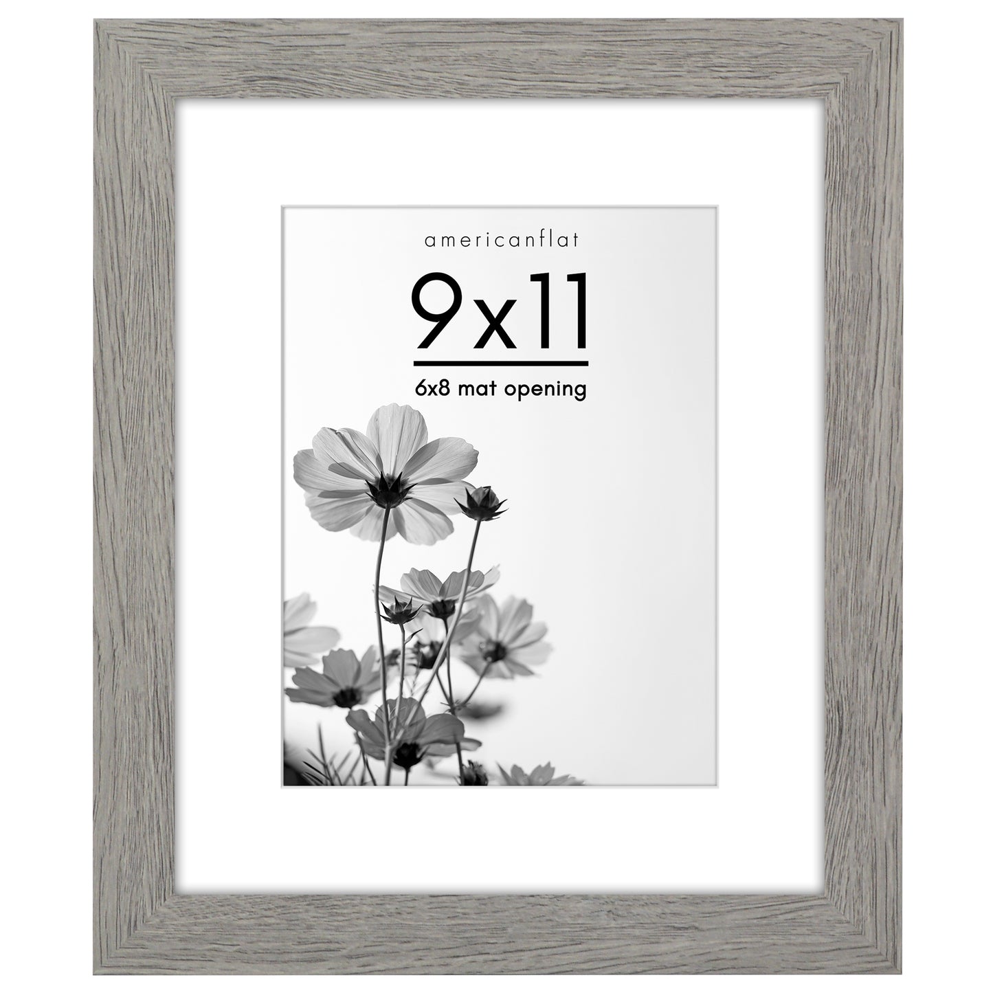 Wide Frame Picture Frame with Mat | Choose Size and Color