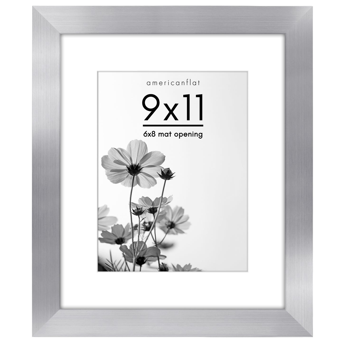 Wide Frame Picture Frame with Mat | Choose Size and Color