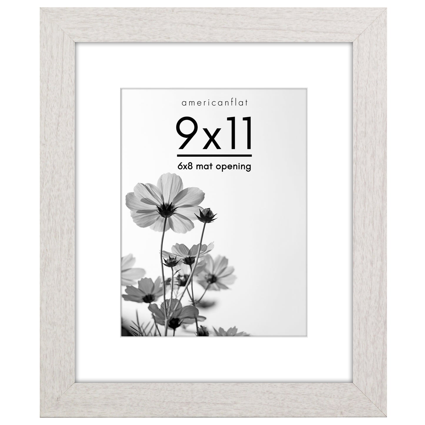 Wide Frame Picture Frame with Mat | Choose Size and Color