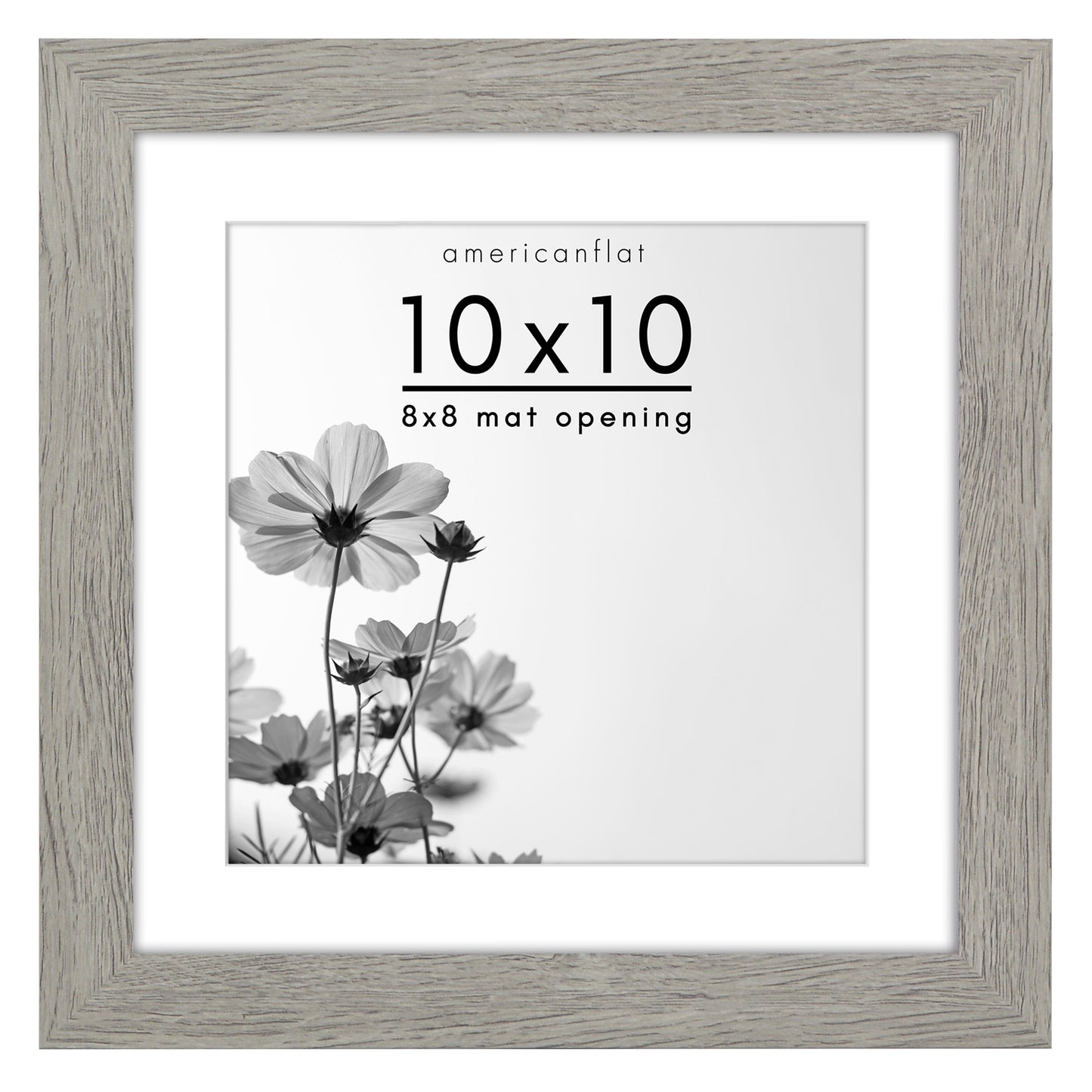 Wide Frame Picture Frame with Mat | Choose Size and Color