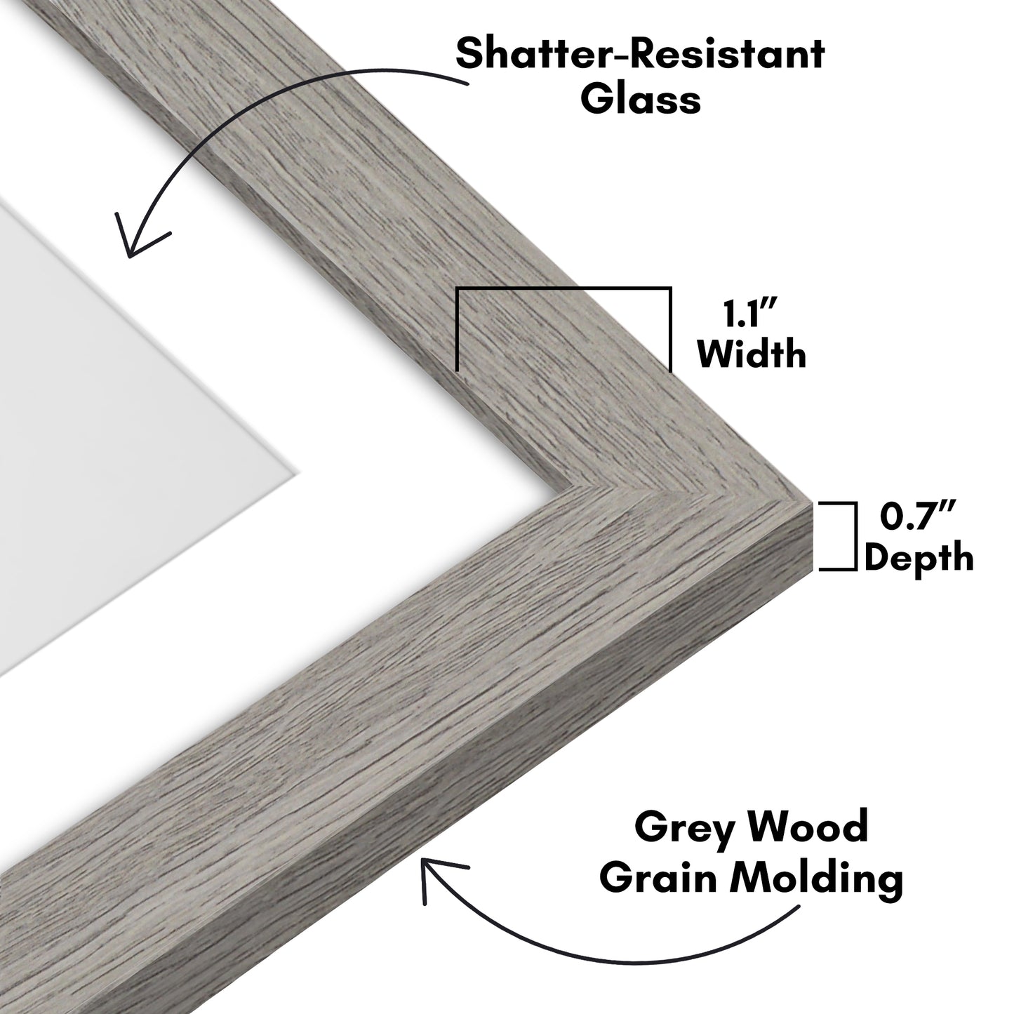Gallery Picture Frame with Mat | Hudson Collection