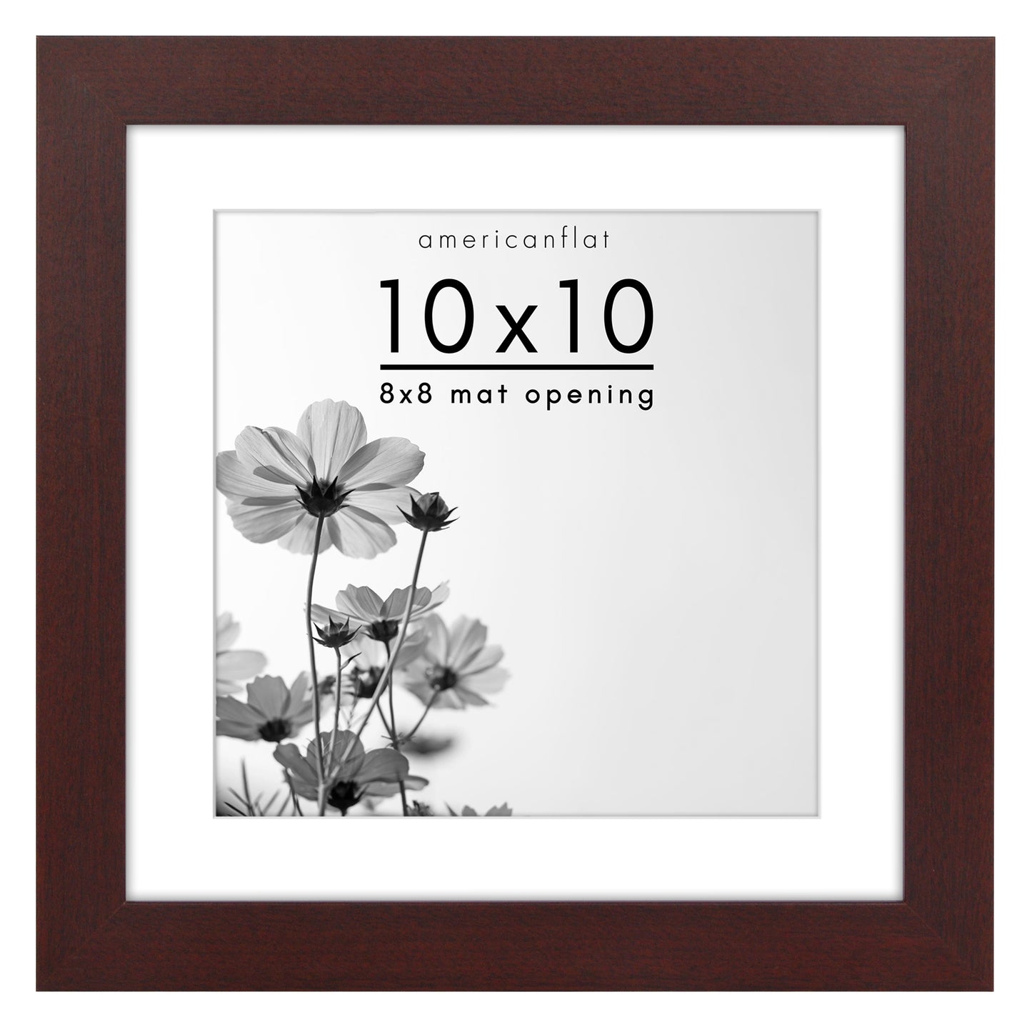 Wide Frame Picture Frame with Mat | Choose Size and Color