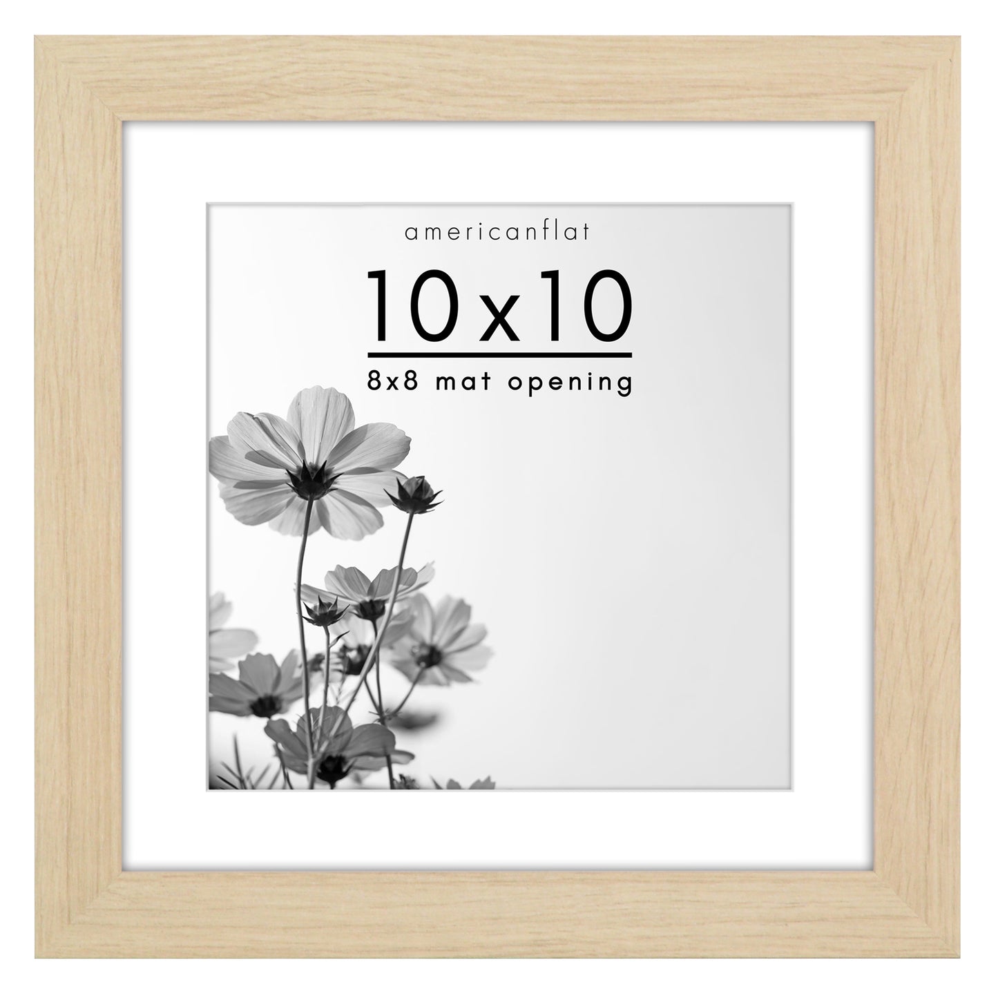 Wide Frame Picture Frame with Mat | Choose Size and Color