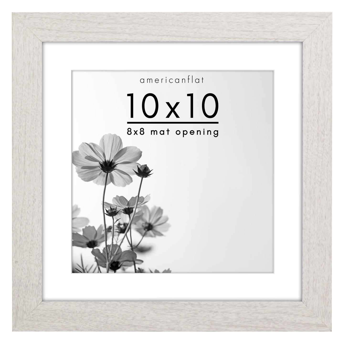 Wide Frame Picture Frame with Mat | Choose Size and Color