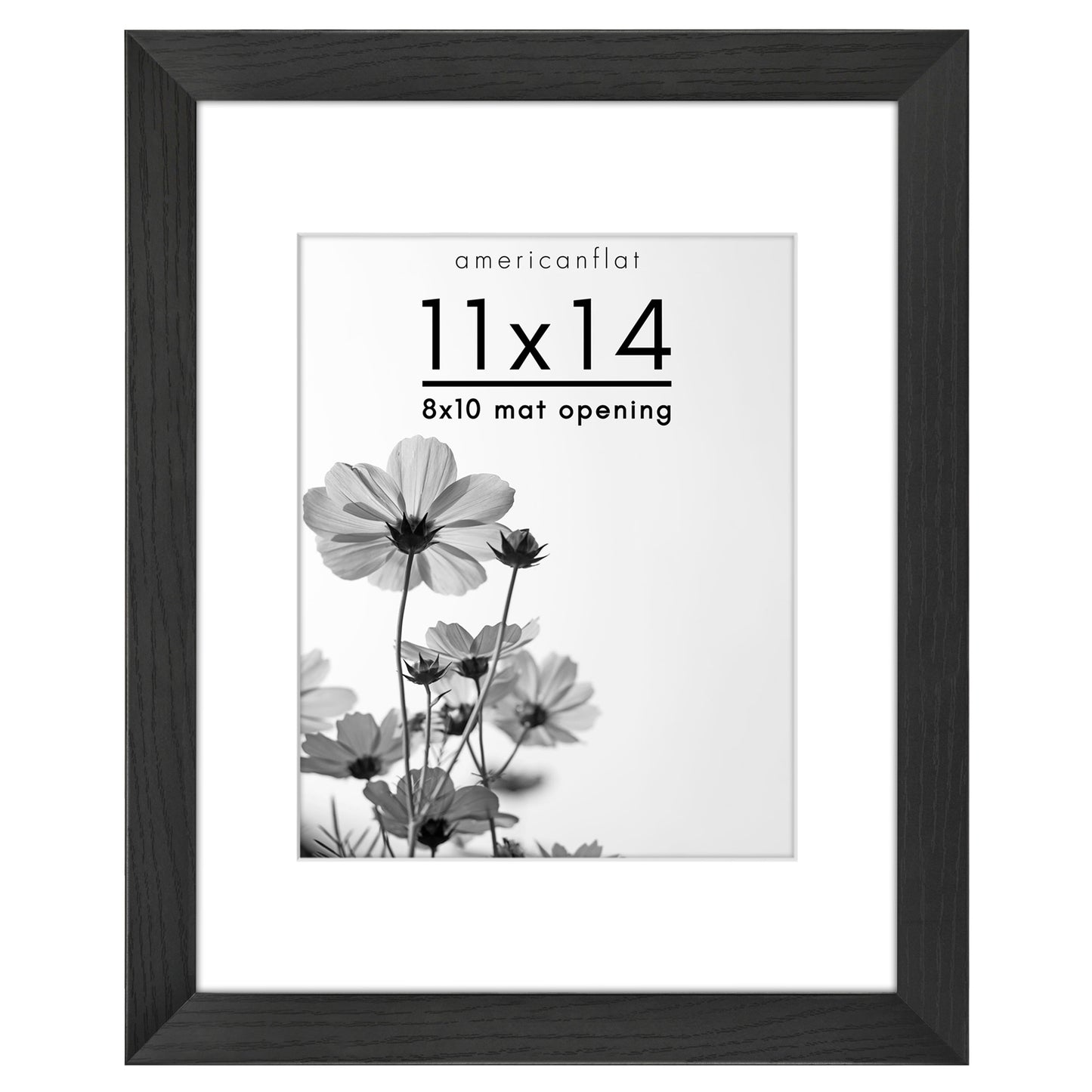 Wide Frame Picture Frame with Mat | Choose Size and Color