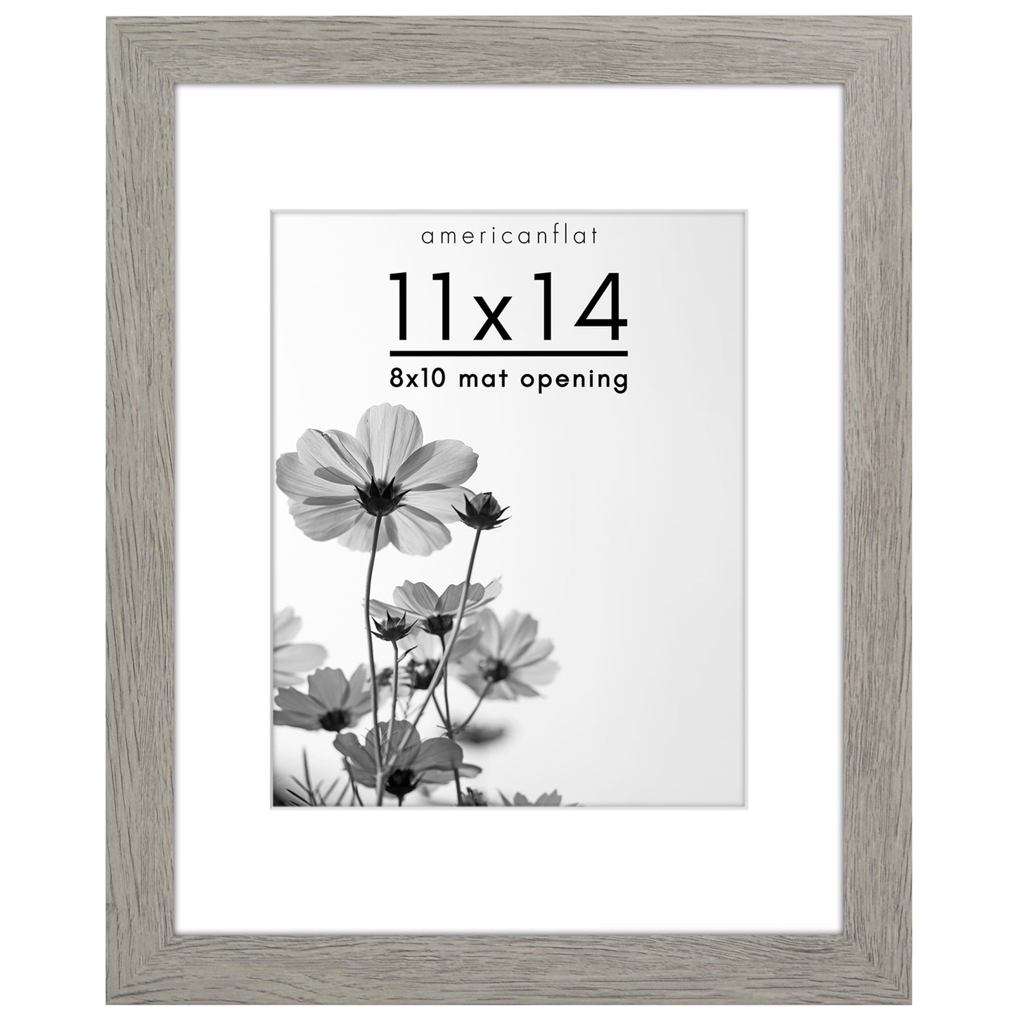 Wide Frame Picture Frame with Mat | Choose Size and Color