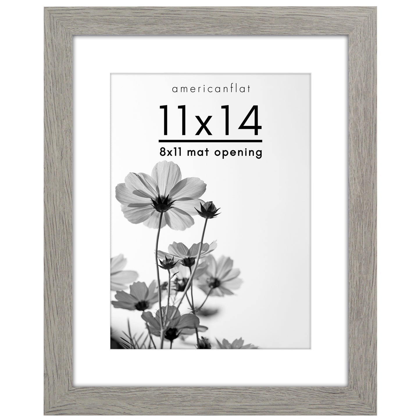 Wide Frame Picture Frame with Mat | Choose Size and Color