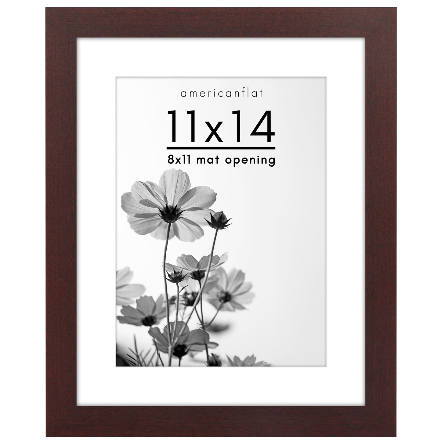 Wide Frame Picture Frame with Mat | Choose Size and Color