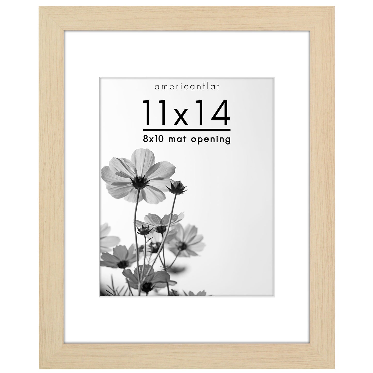 Wide Frame Picture Frame with Mat | Choose Size and Color