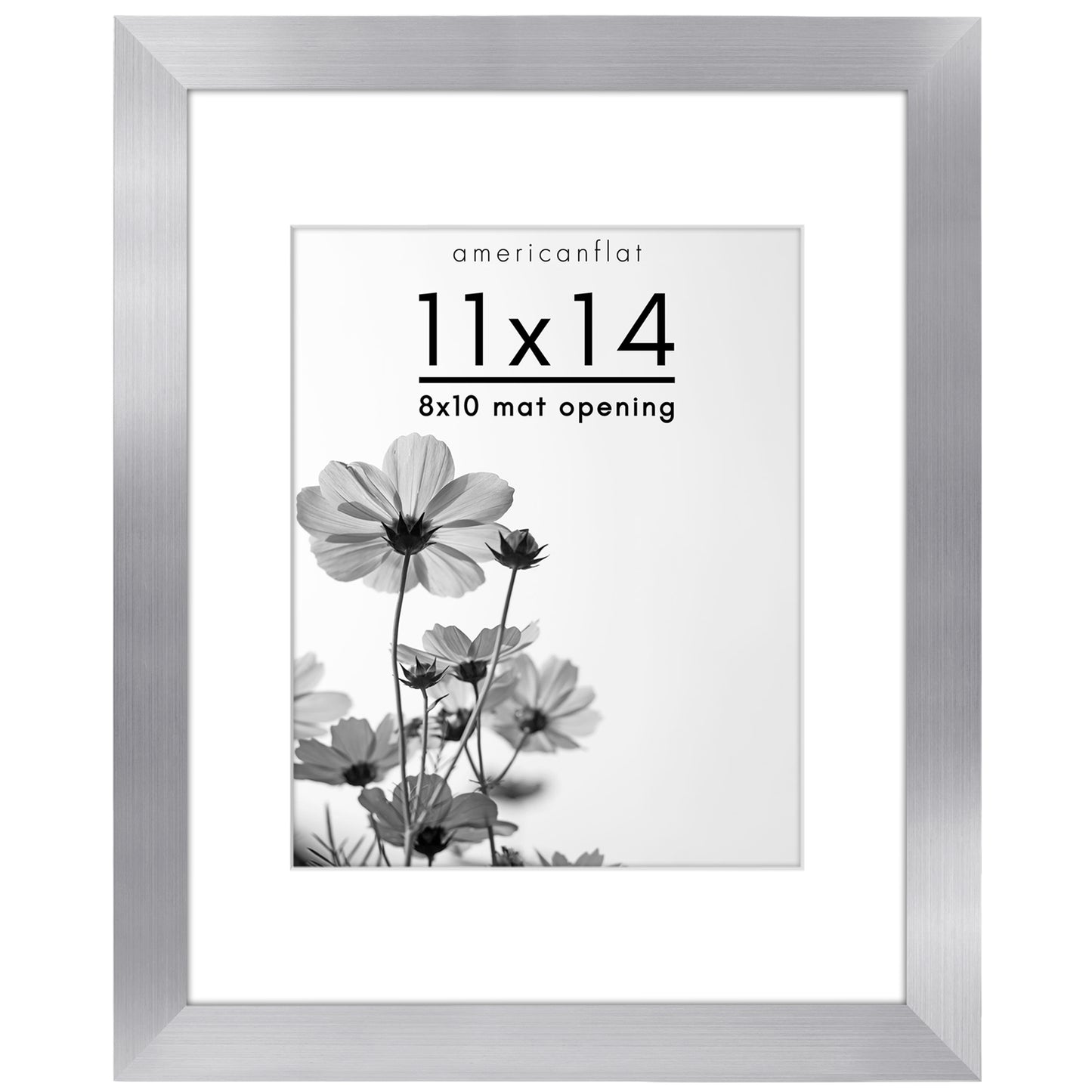 Wide Frame Picture Frame with Mat | Choose Size and Color