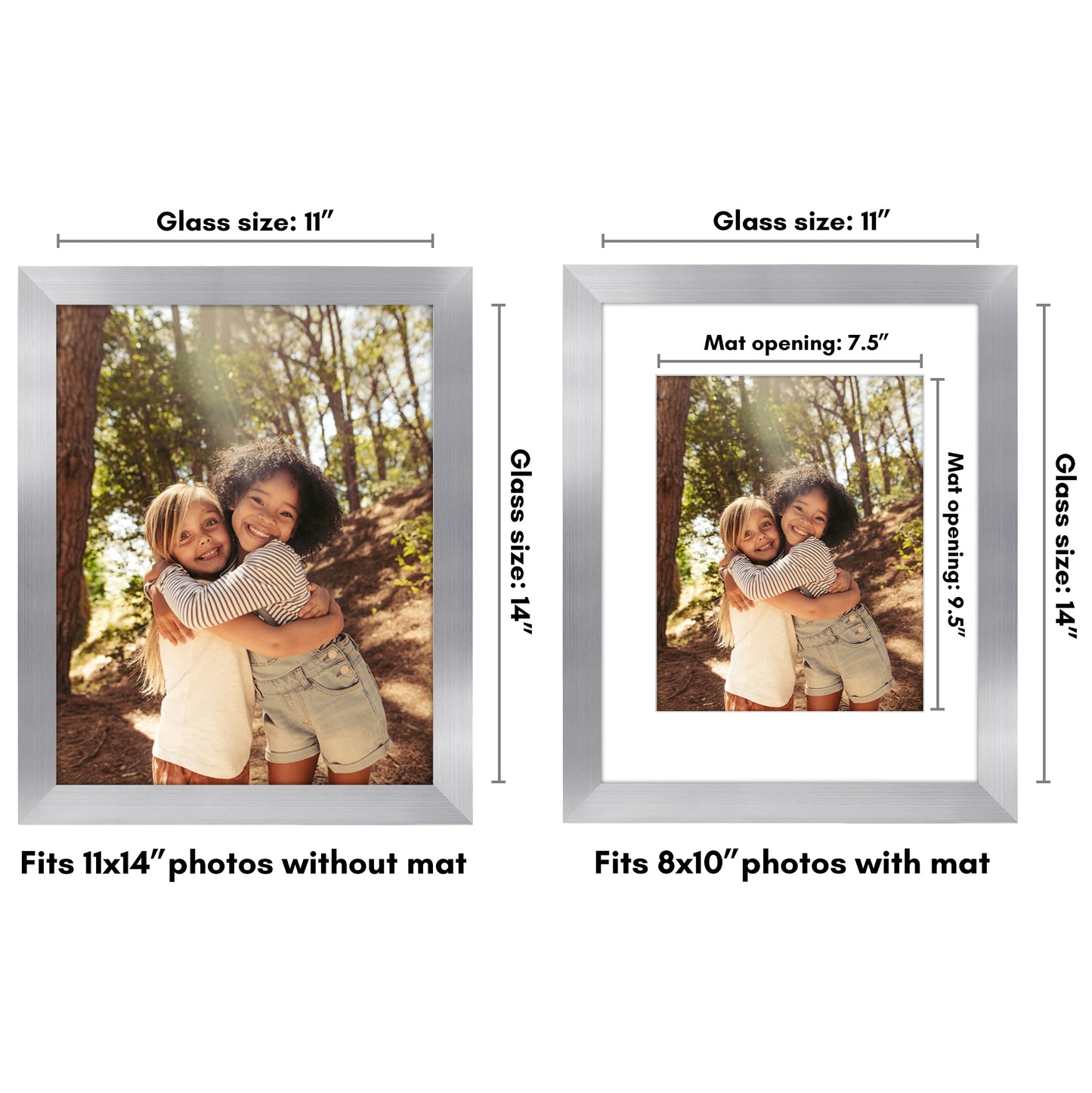 Wide Frame Picture Frame with Mat | Choose Size and Color