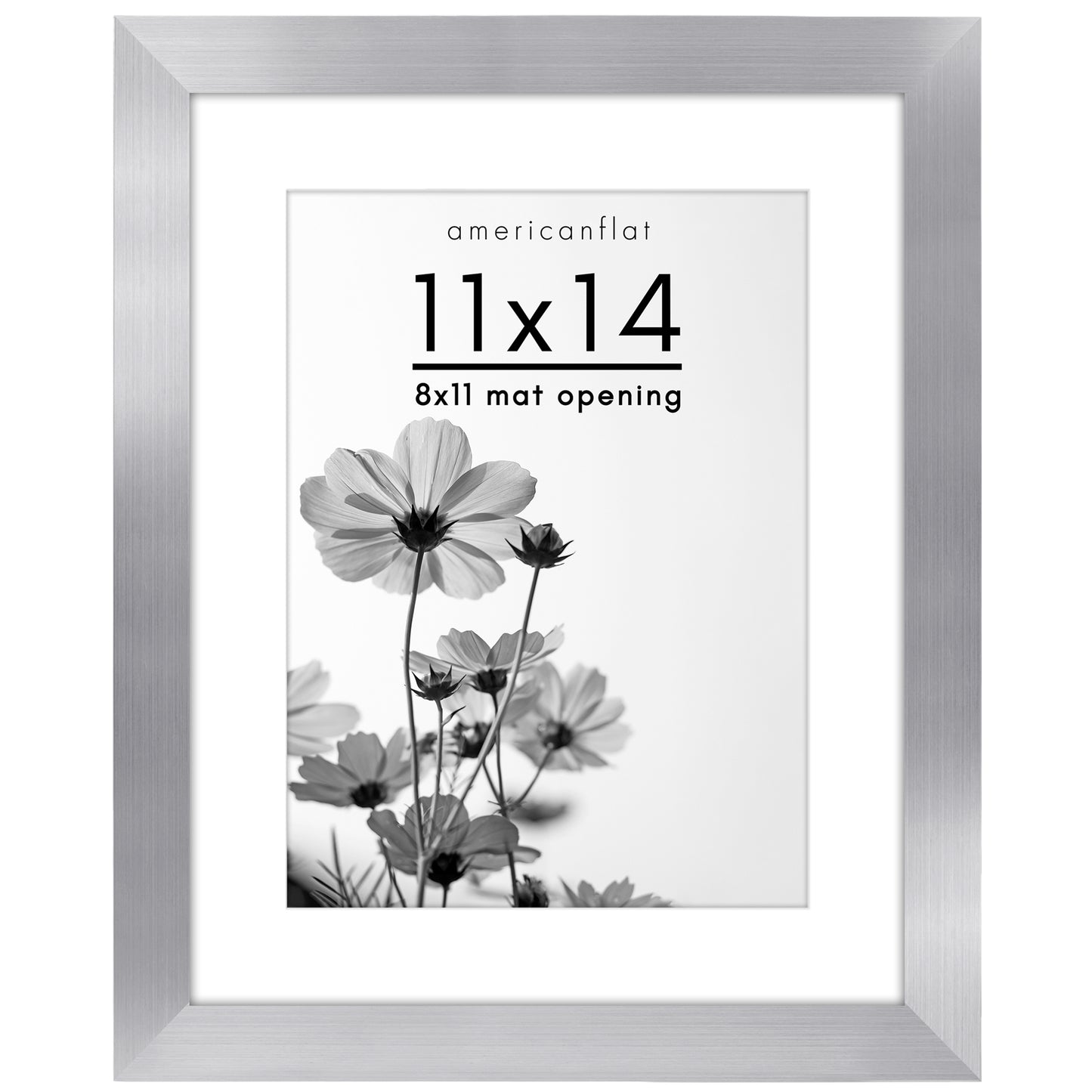 Wide Frame Picture Frame with Mat | Choose Size and Color