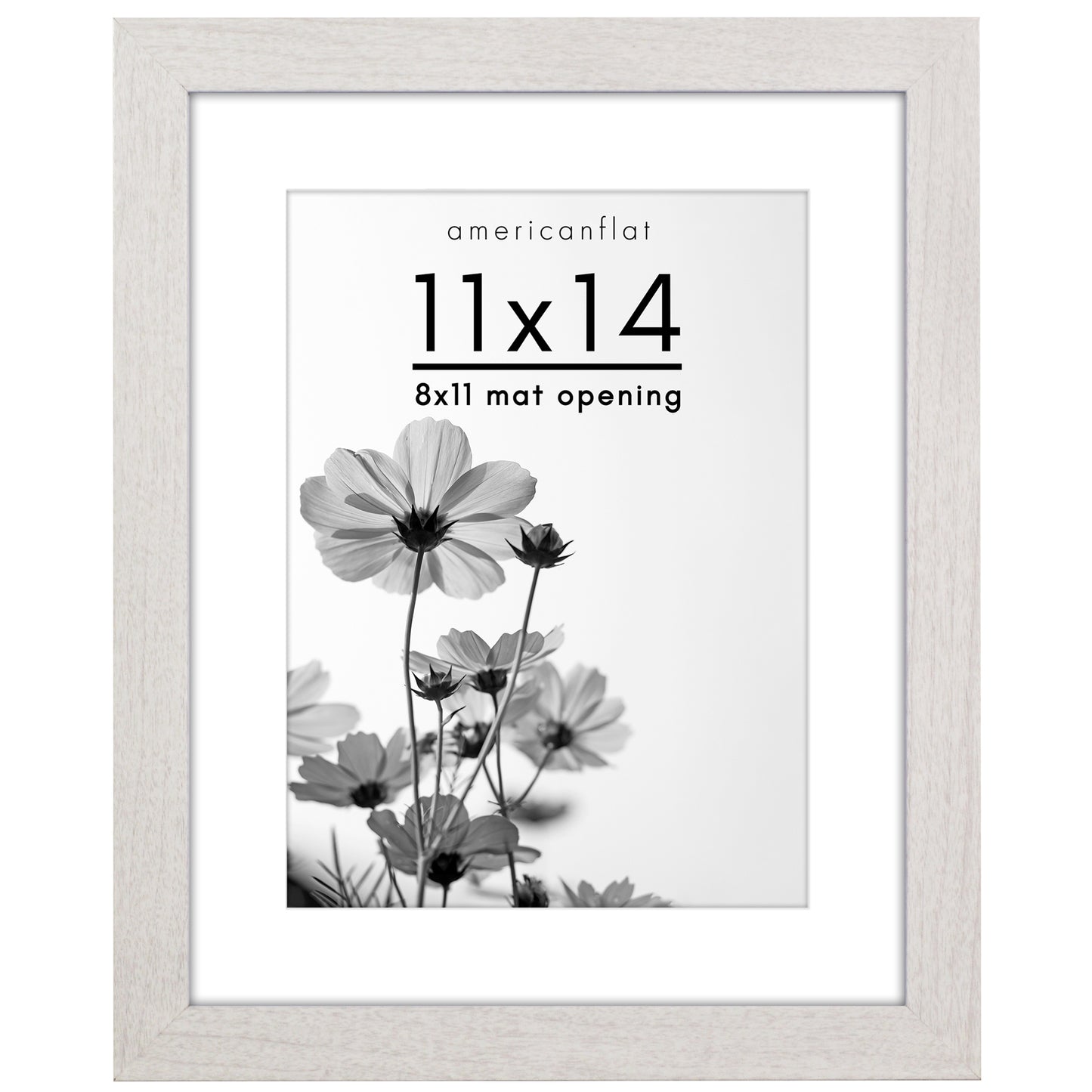 Wide Frame Picture Frame with Mat | Choose Size and Color