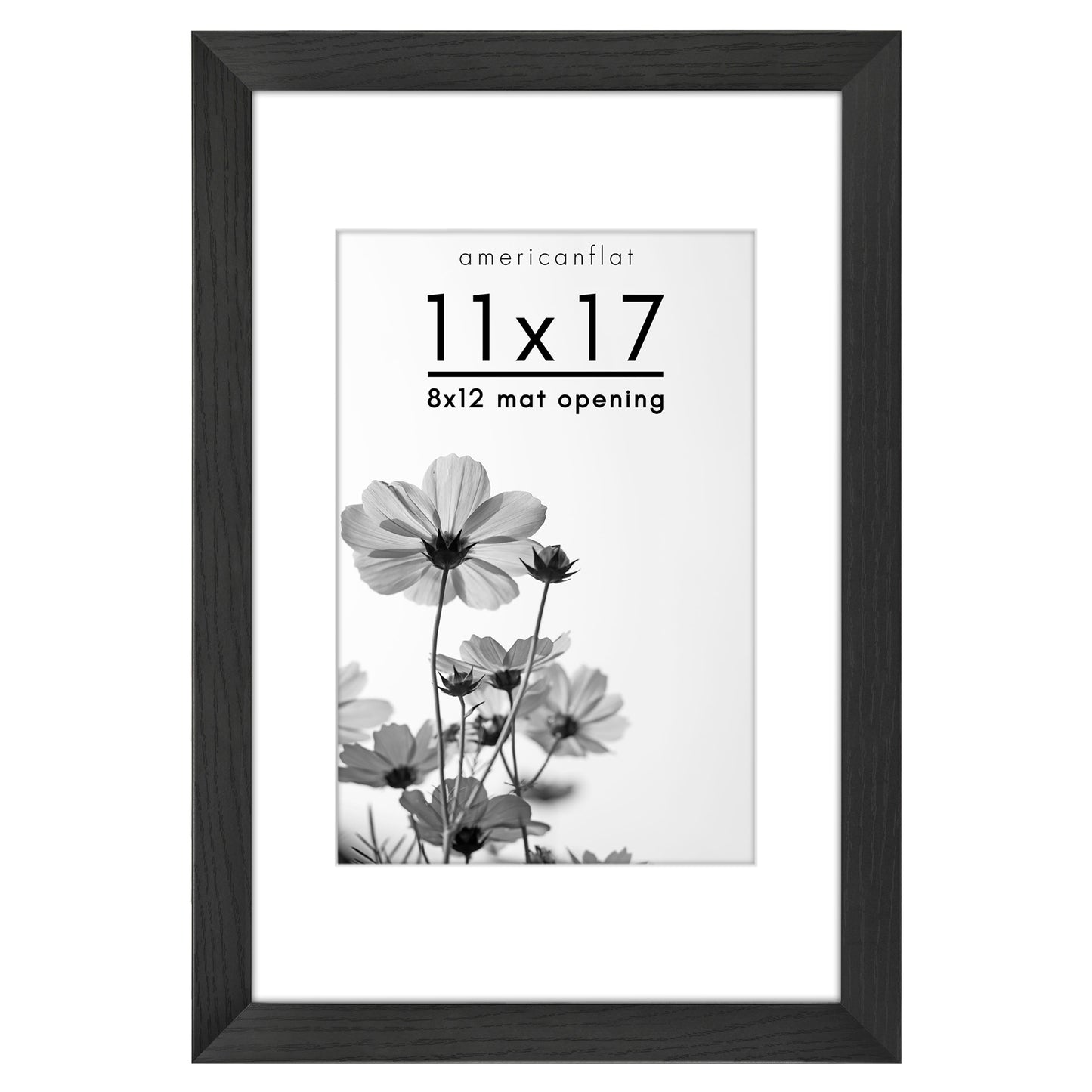 Wide Frame Picture Frame with Mat | Choose Size and Color