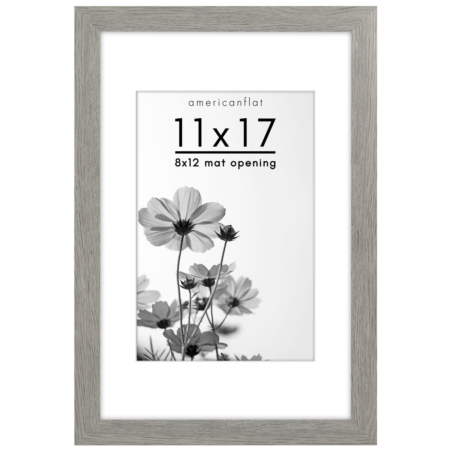 Wide Frame Picture Frame with Mat | Choose Size and Color