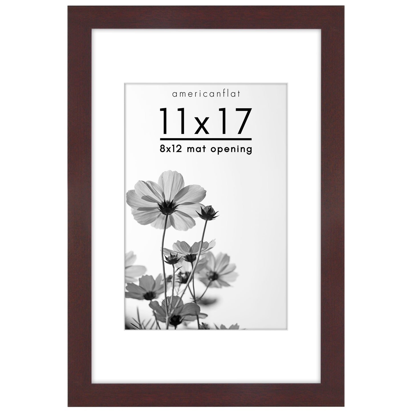 Wide Frame Picture Frame with Mat | Choose Size and Color