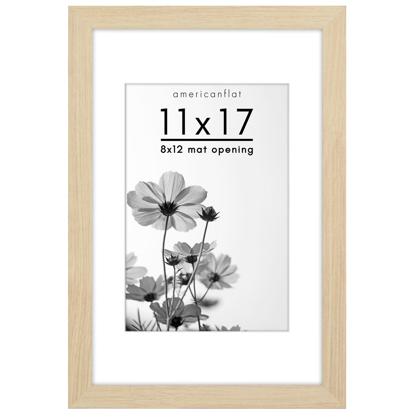 Wide Frame Picture Frame with Mat | Choose Size and Color