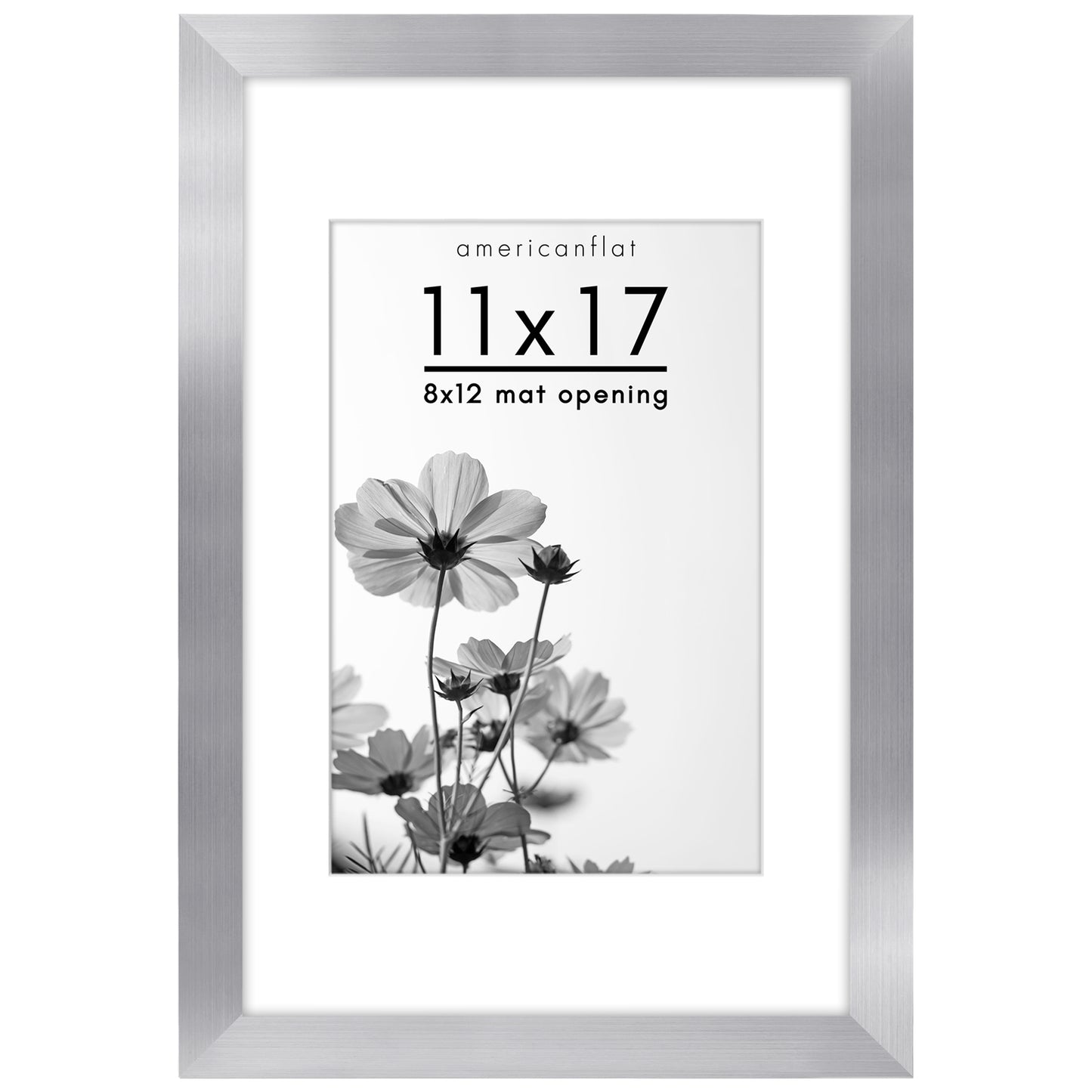 Wide Frame Picture Frame with Mat | Choose Size and Color