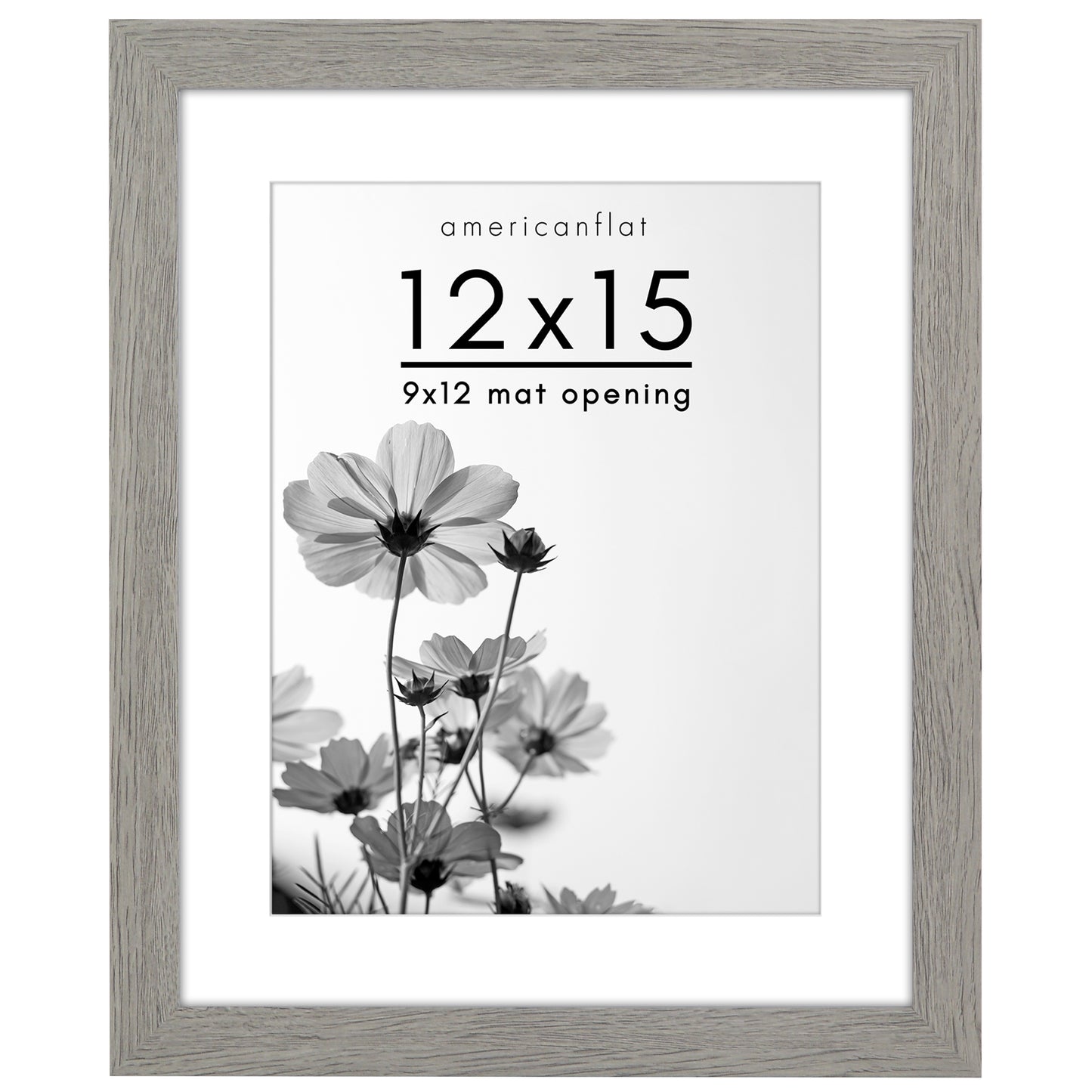 Wide Frame Picture Frame with Mat | Choose Size and Color