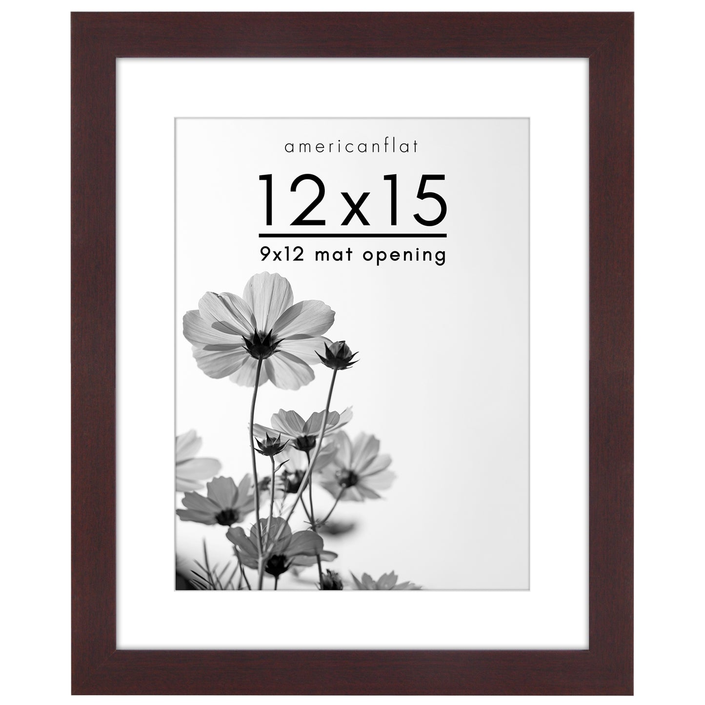 Wide Frame Picture Frame with Mat | Choose Size and Color