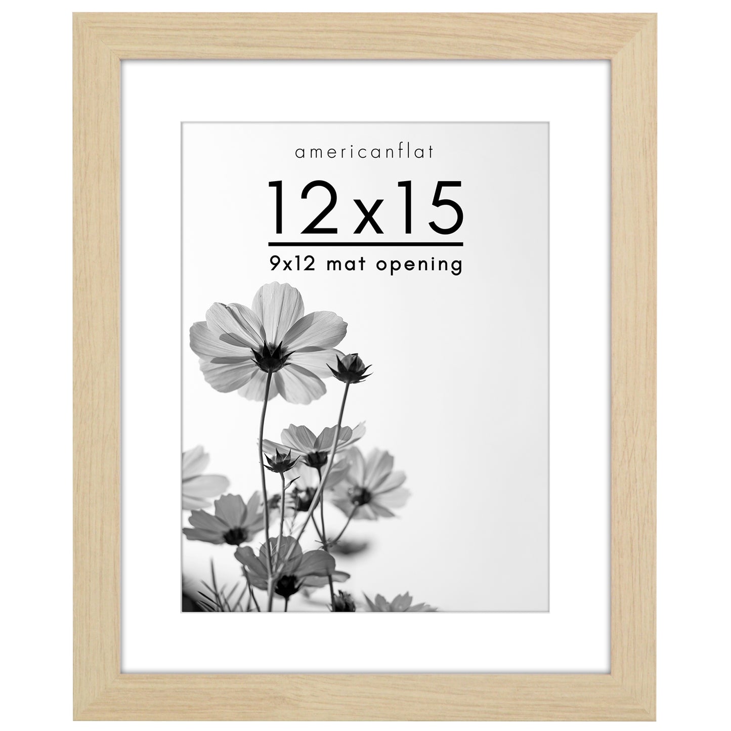 Wide Frame Picture Frame with Mat | Choose Size and Color